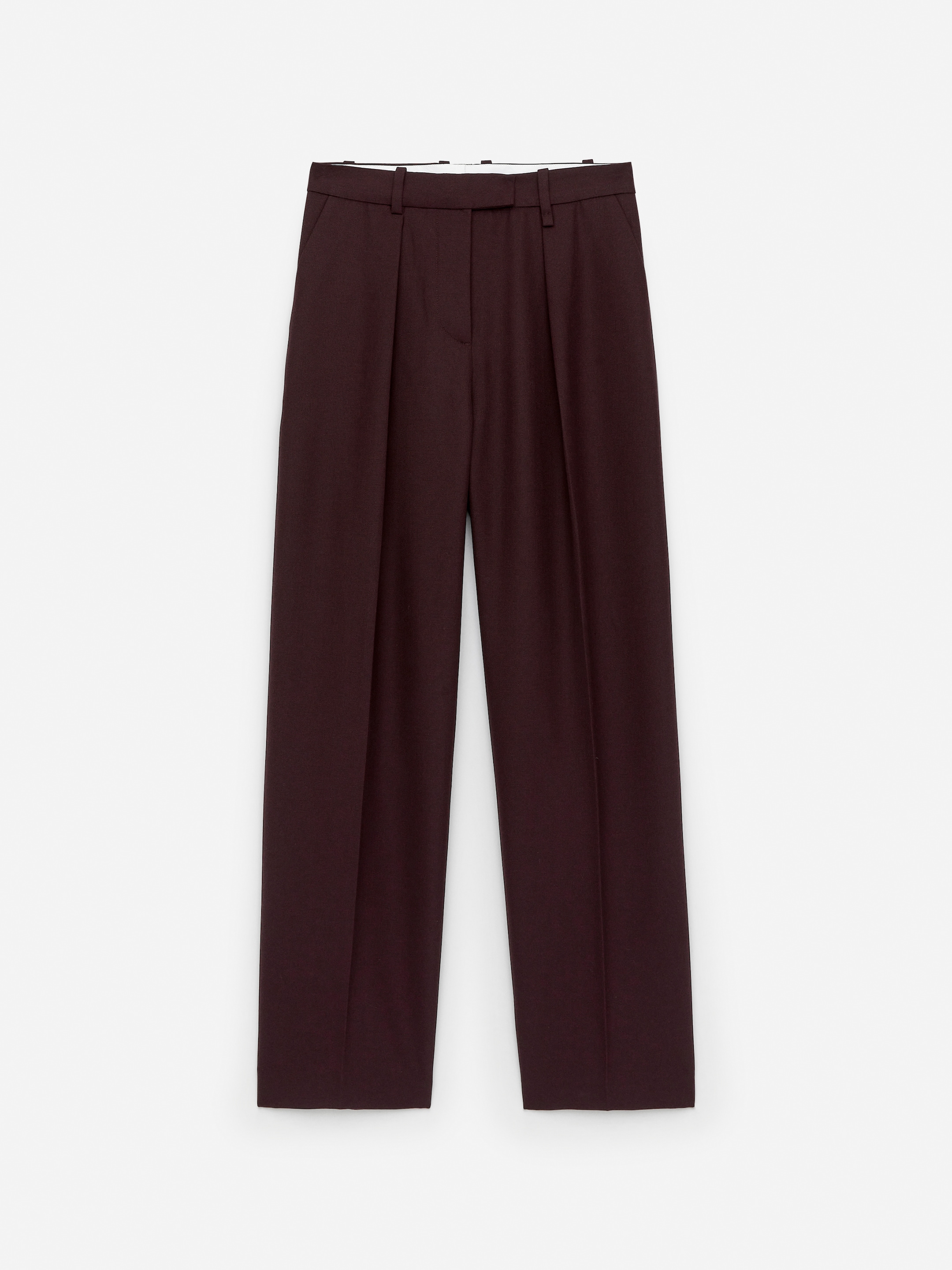 View larger image: High-Waist Pleated Trousers - Dark Red - Ladies | H&M GB 1