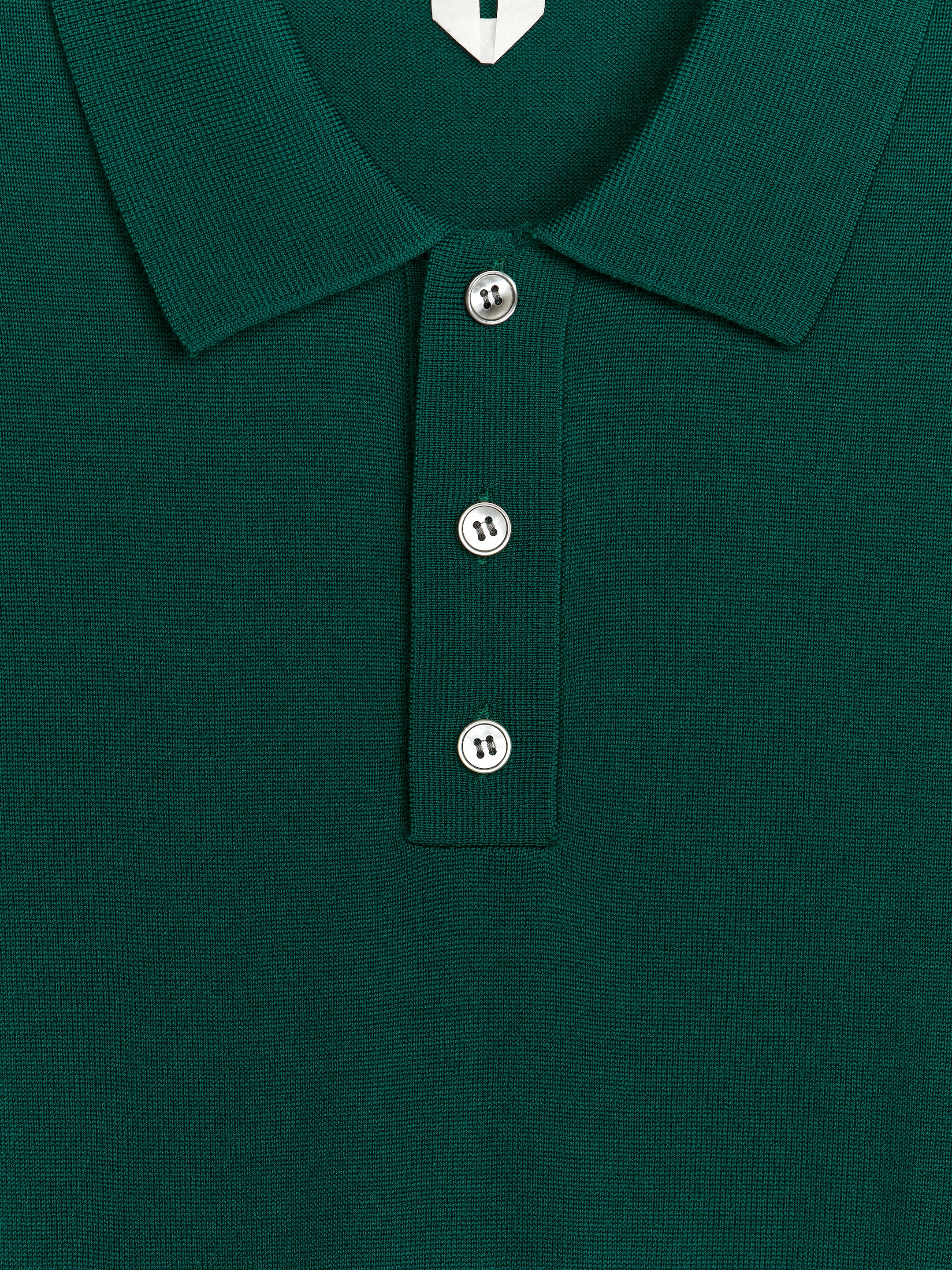 Polo shirt i merinoull - Mörkgrön - Regular fit - Men - StillMedia/DescriptiveDetail - 2