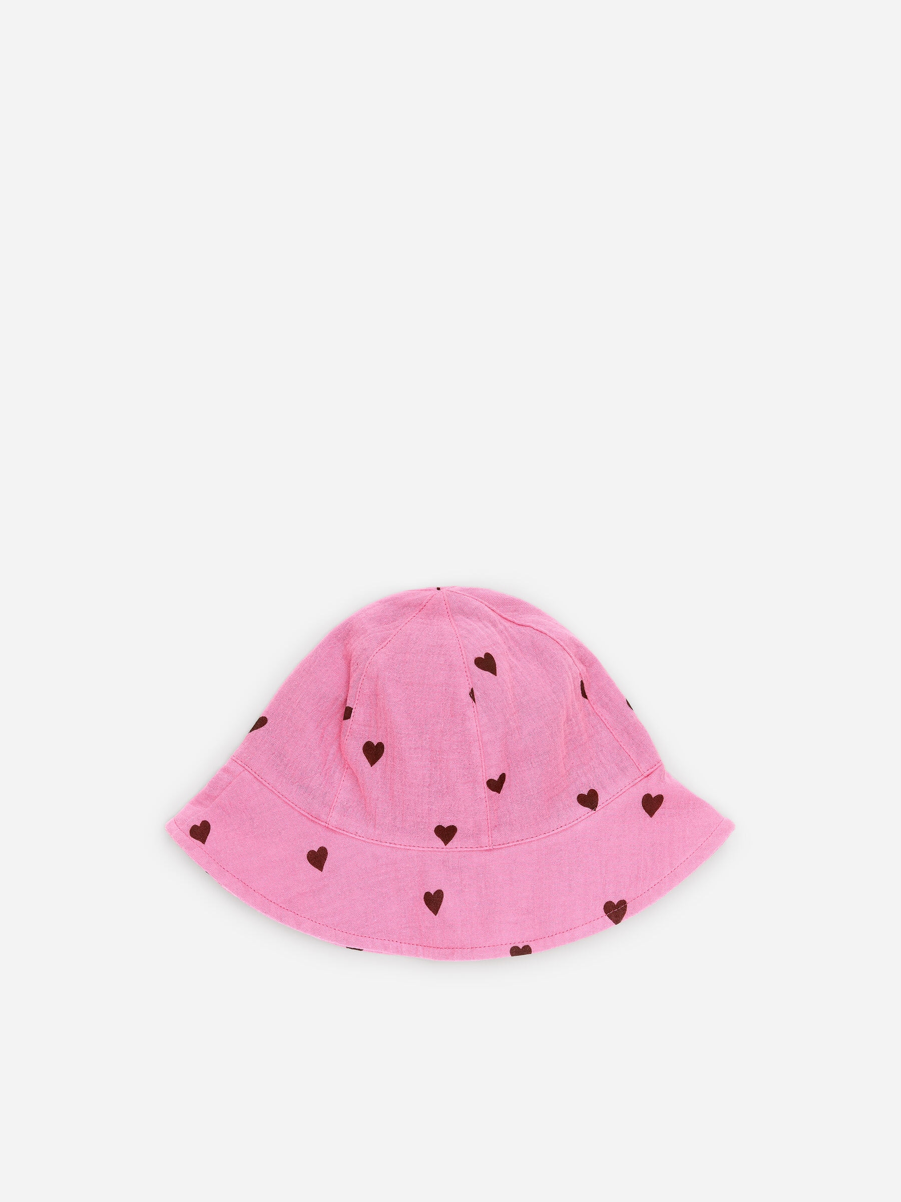 Cotton Muslin Sun Hat - Pink/Hearts - Children - StillMedia/DescriptiveStillLife - 2