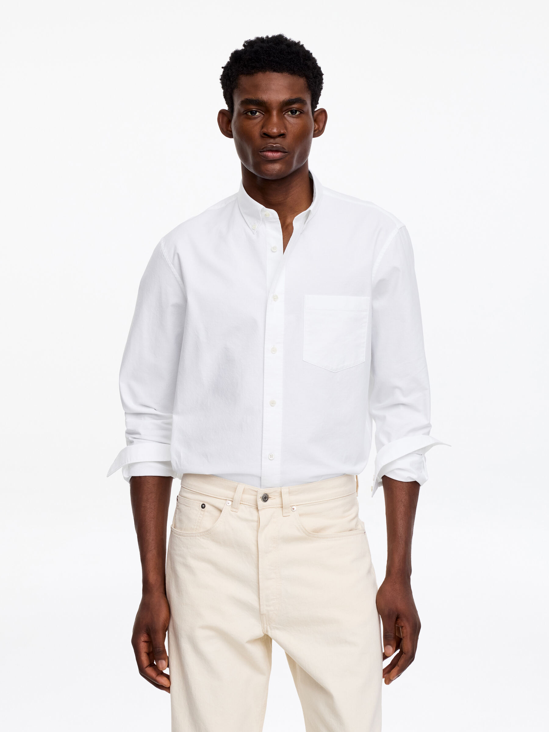 Regular Oxford Shirt - White - Regular fit - Men - StillMedia/Lookbook - 45