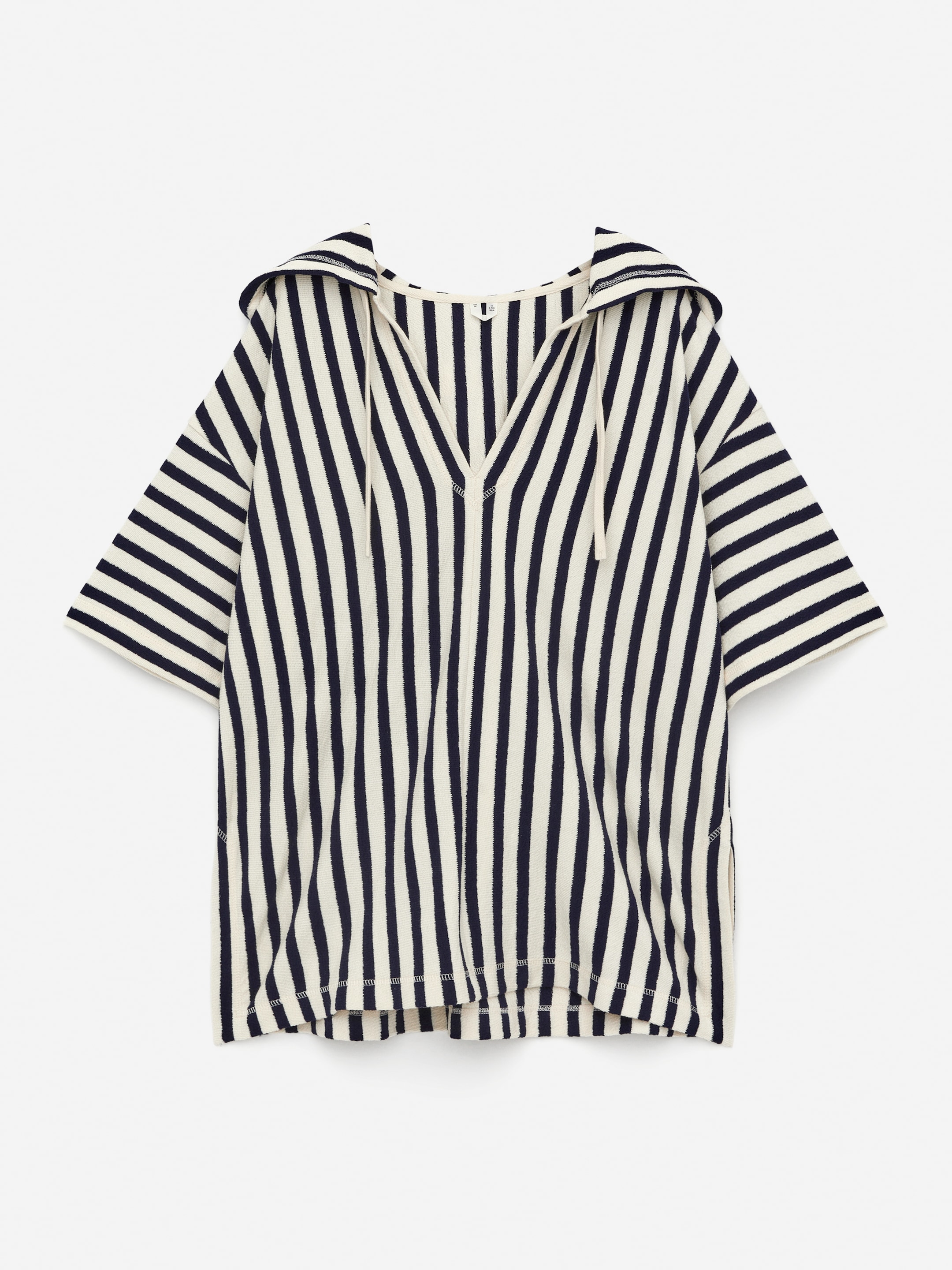 Vezi imaginea mai mare: Top cu glugă din prosop - Alb/Albastru închis - FEMEI | H&M RO 1