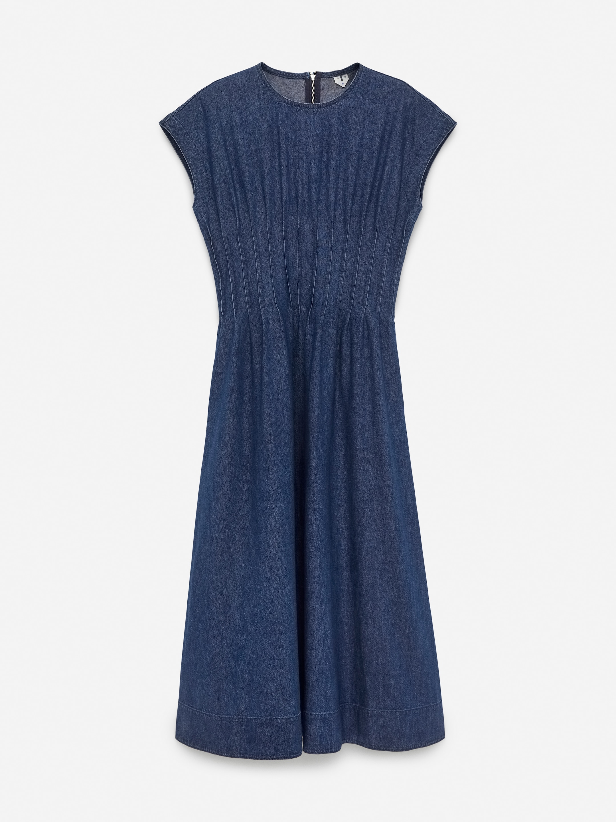 Klänning i denim med veck - Blå - Regular fit - Women - StillMedia/DescriptiveStillLife - 1