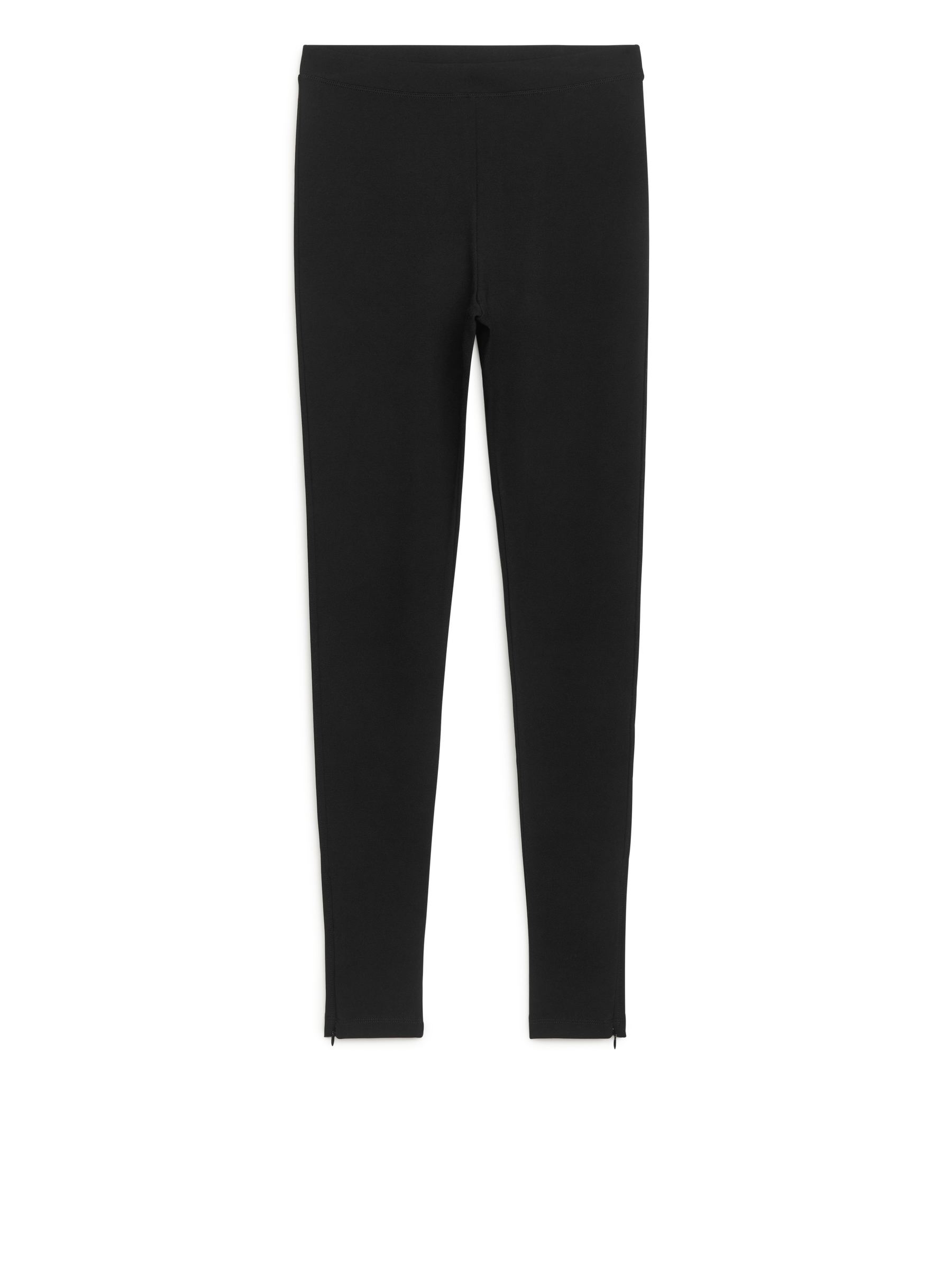 ZipDetailed Jersey Leggings-#272628-10050