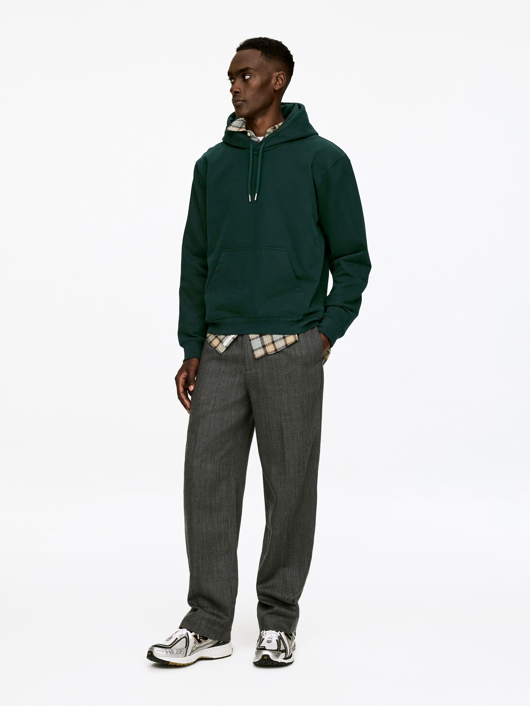 Hooded Sweatshirt - Dark Green - Regular fit - Men - StillMedia/Lookbook - 6