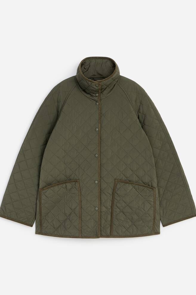 Relaxed Quilted Jacket - Khaki Green/Black - 1