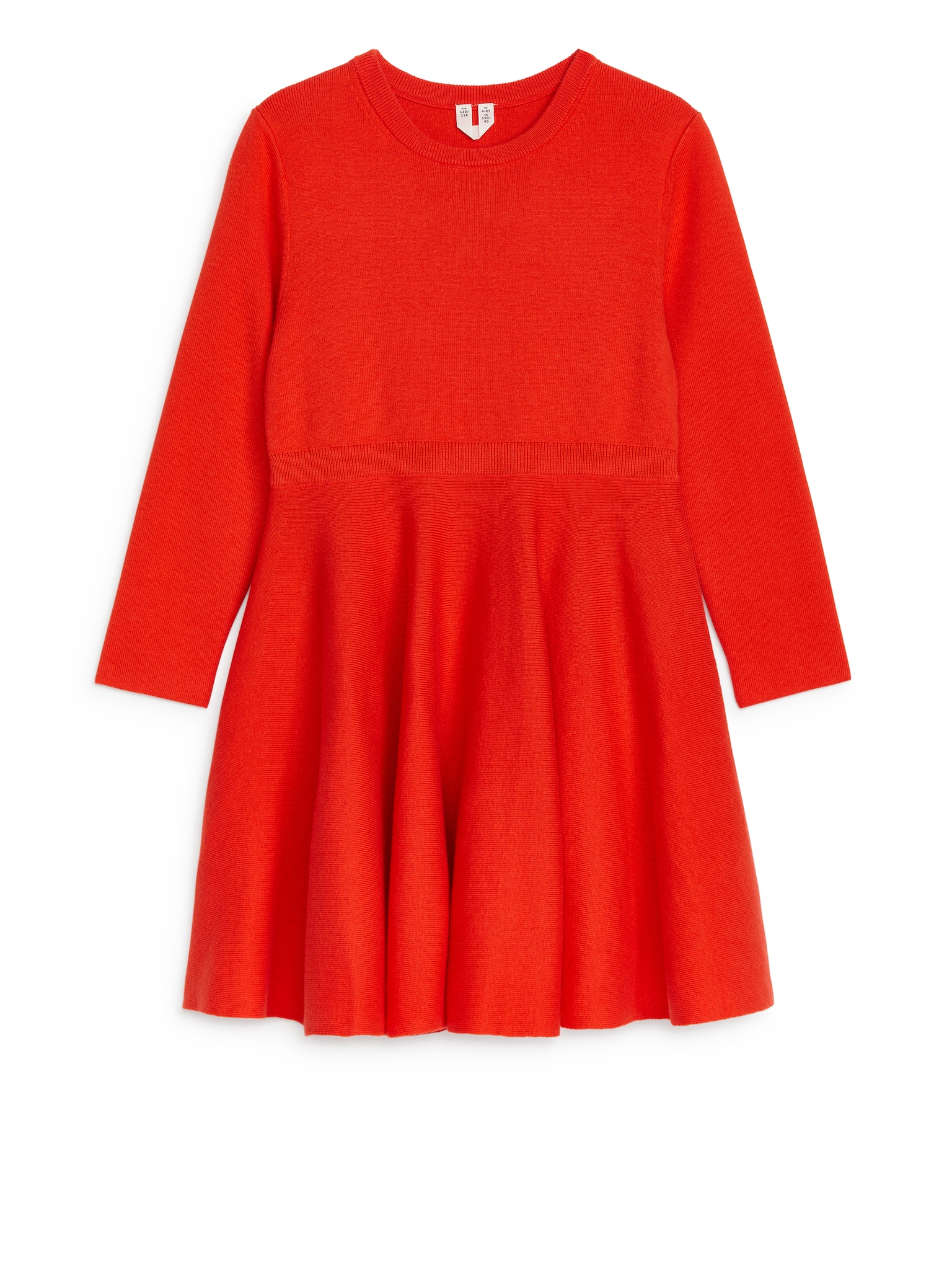 Knit Cotton-Wool Dress - Bright Red