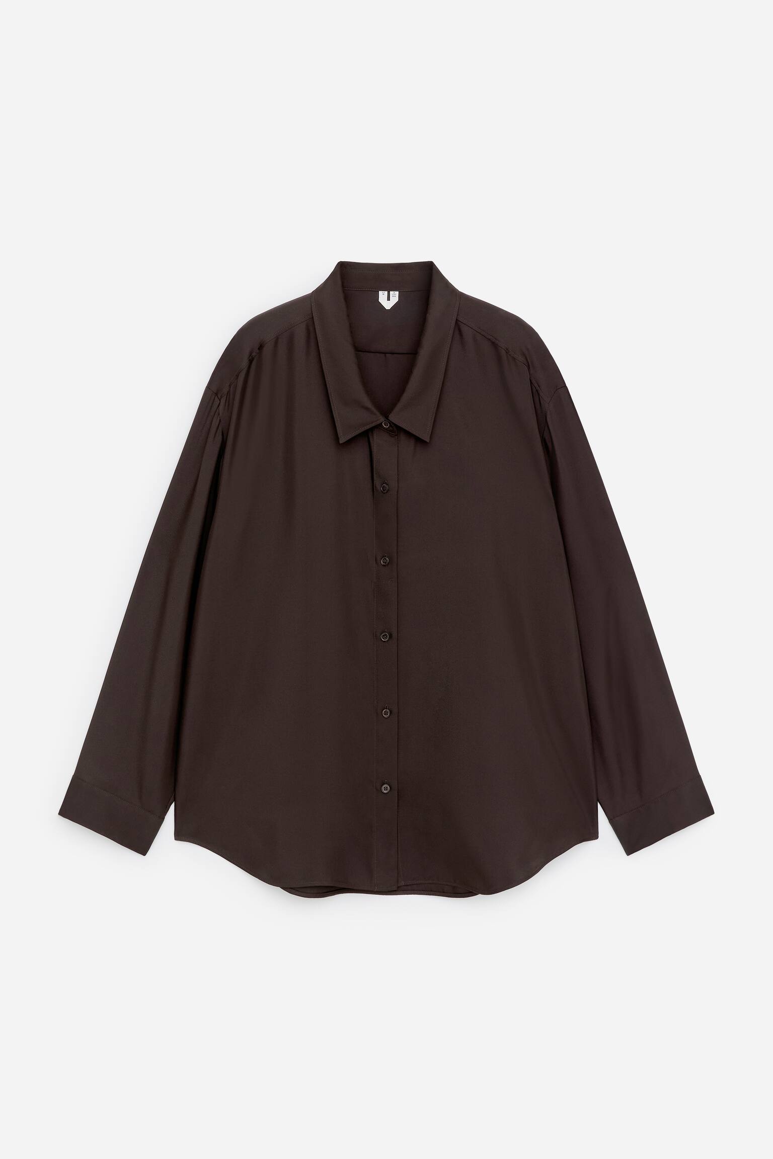 Hedvábná košile z kepru - Tmavě hnědá/Světle růžová - 2