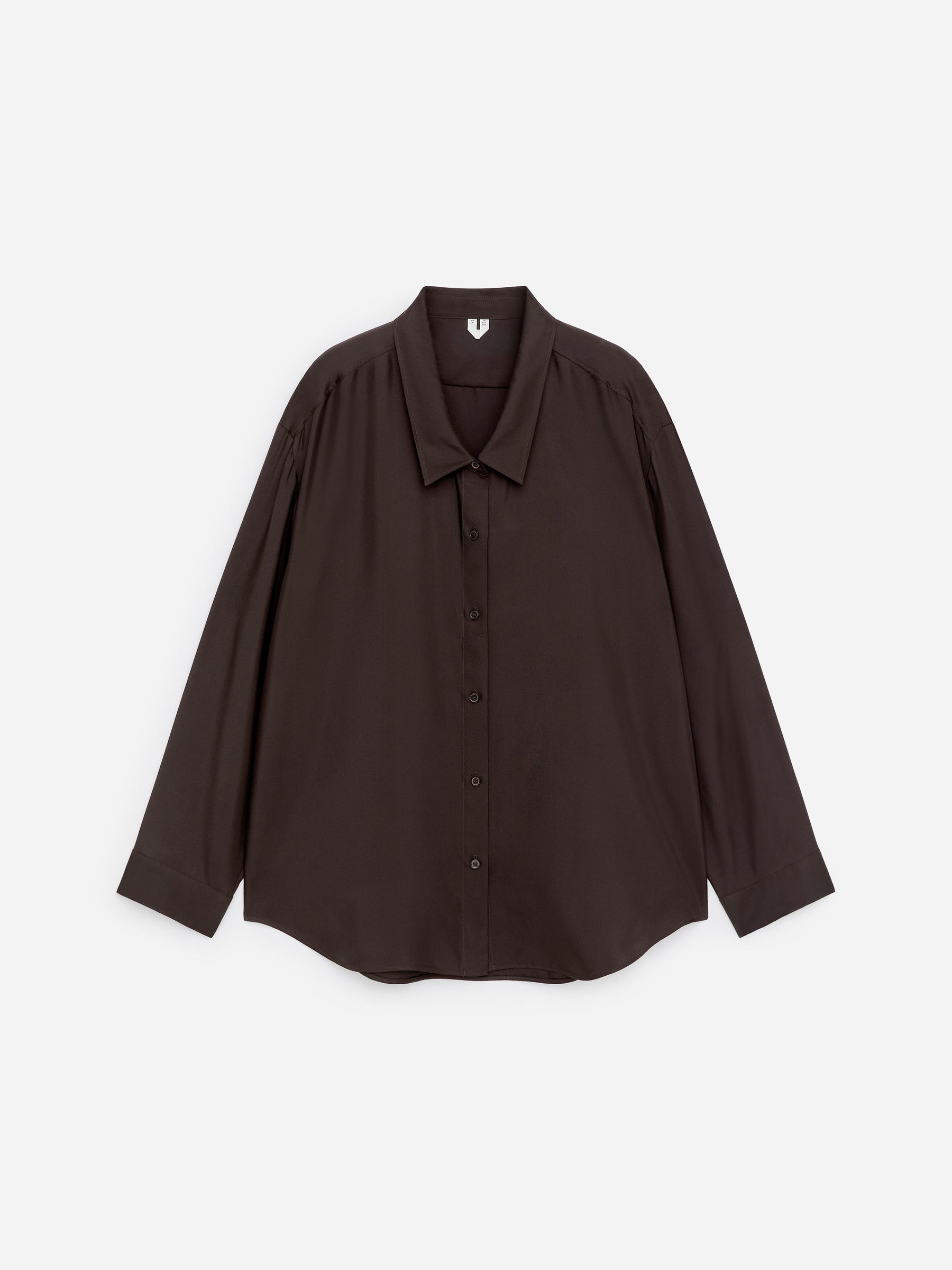 Koszula z jedwabnego diagonalu - Ciemnobrązowy - Fason normalny - Women - StillMedia/DescriptiveStillLife - 1