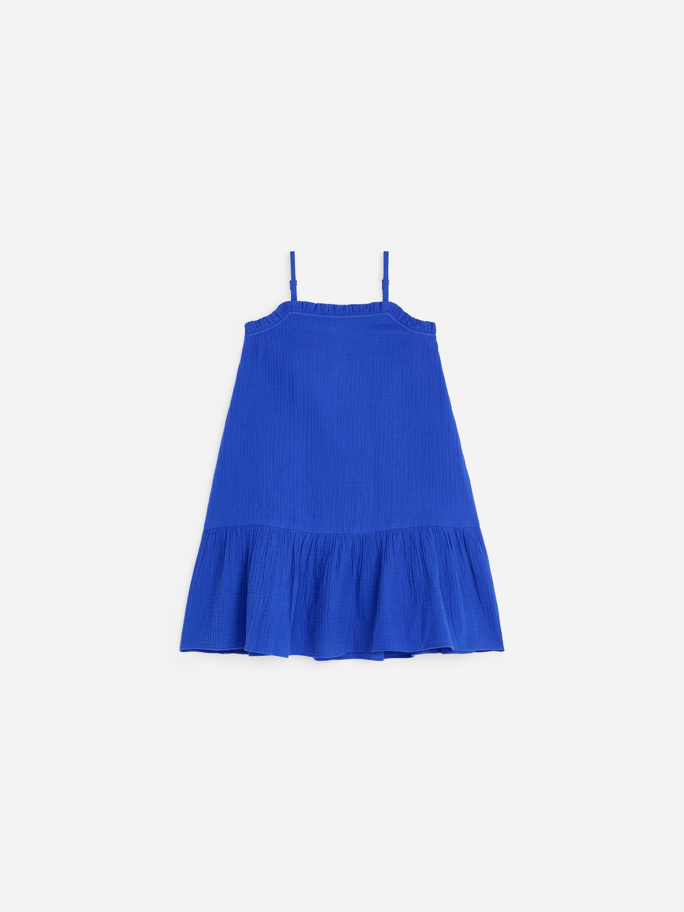 Bawełniana muślinowa sukienka - Jasnoniebieski/Różowy/brązowy