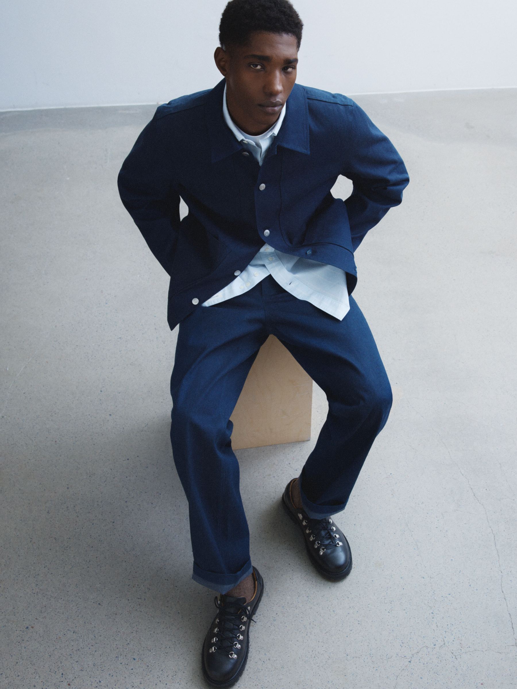 Oversized Oxford Shirt - Blue/White - Oversized - Men - StillMedia/Environmental - 1