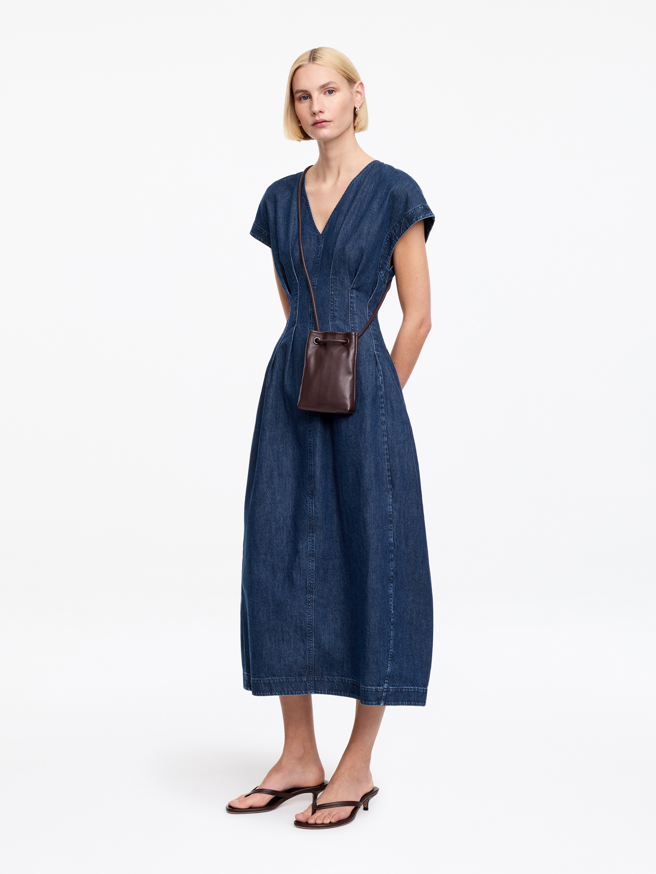 Denimkleid mit Falten - Blau - Regular Fit - Damen - StillMedia/Lookbook - 3