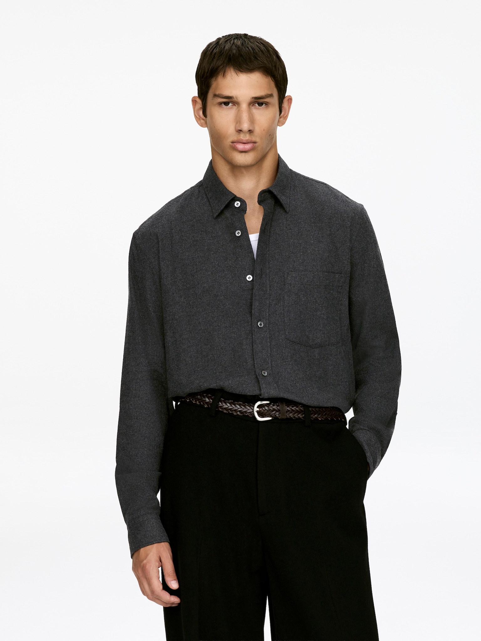 Chemise en flanelle - Gris chiné/Bleu foncé/Beige/Multicolore/Rouge/Noir