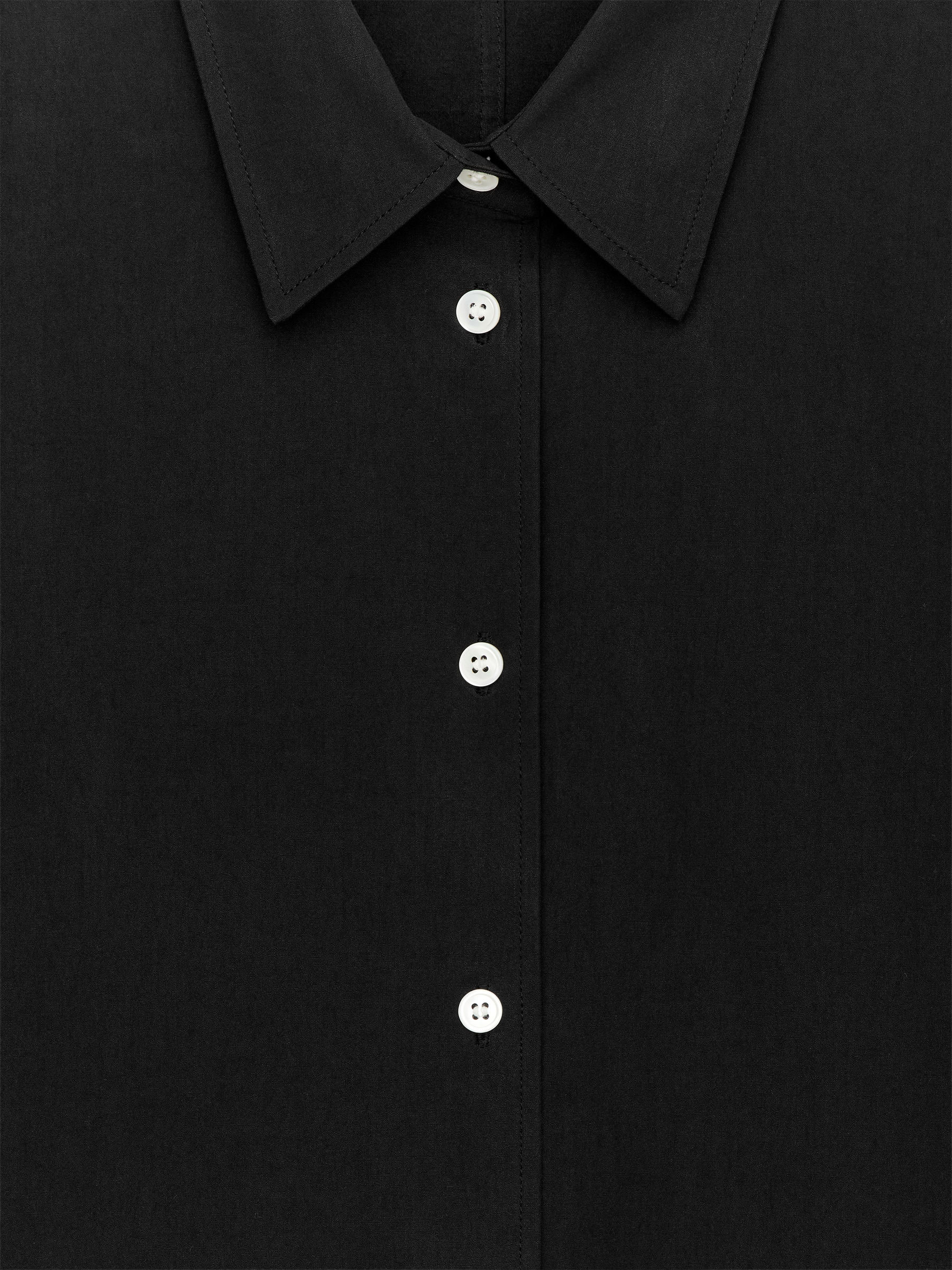 Curved Slit Shirt - Black - Loose fit - Women - StillMedia/DescriptiveDetail - 2