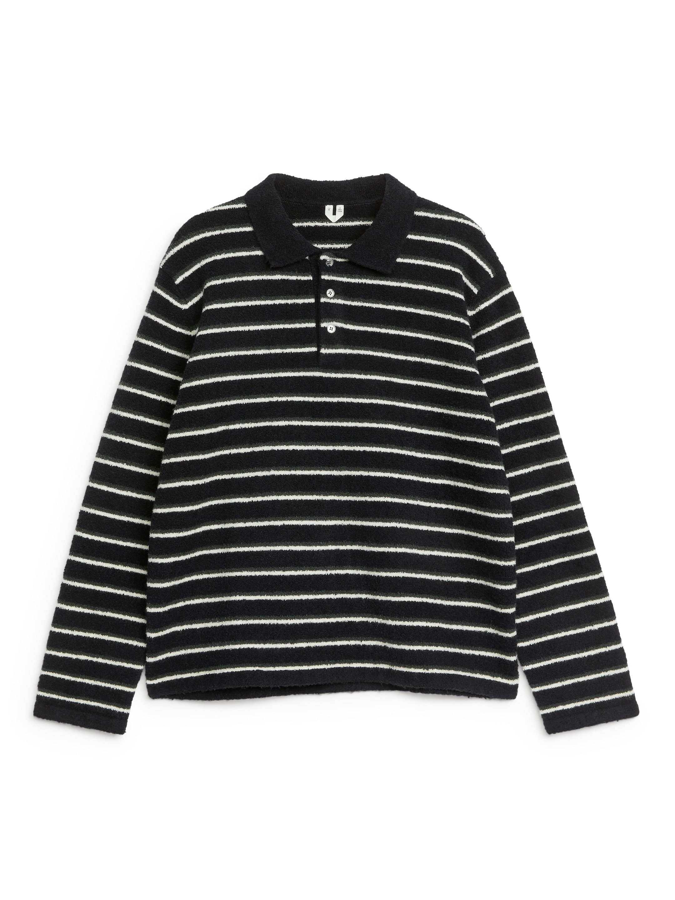 Stickad pikétröja - Mörkblå/off-white - Regular fit - Men - StillMedia/DescriptiveStillLife - 2