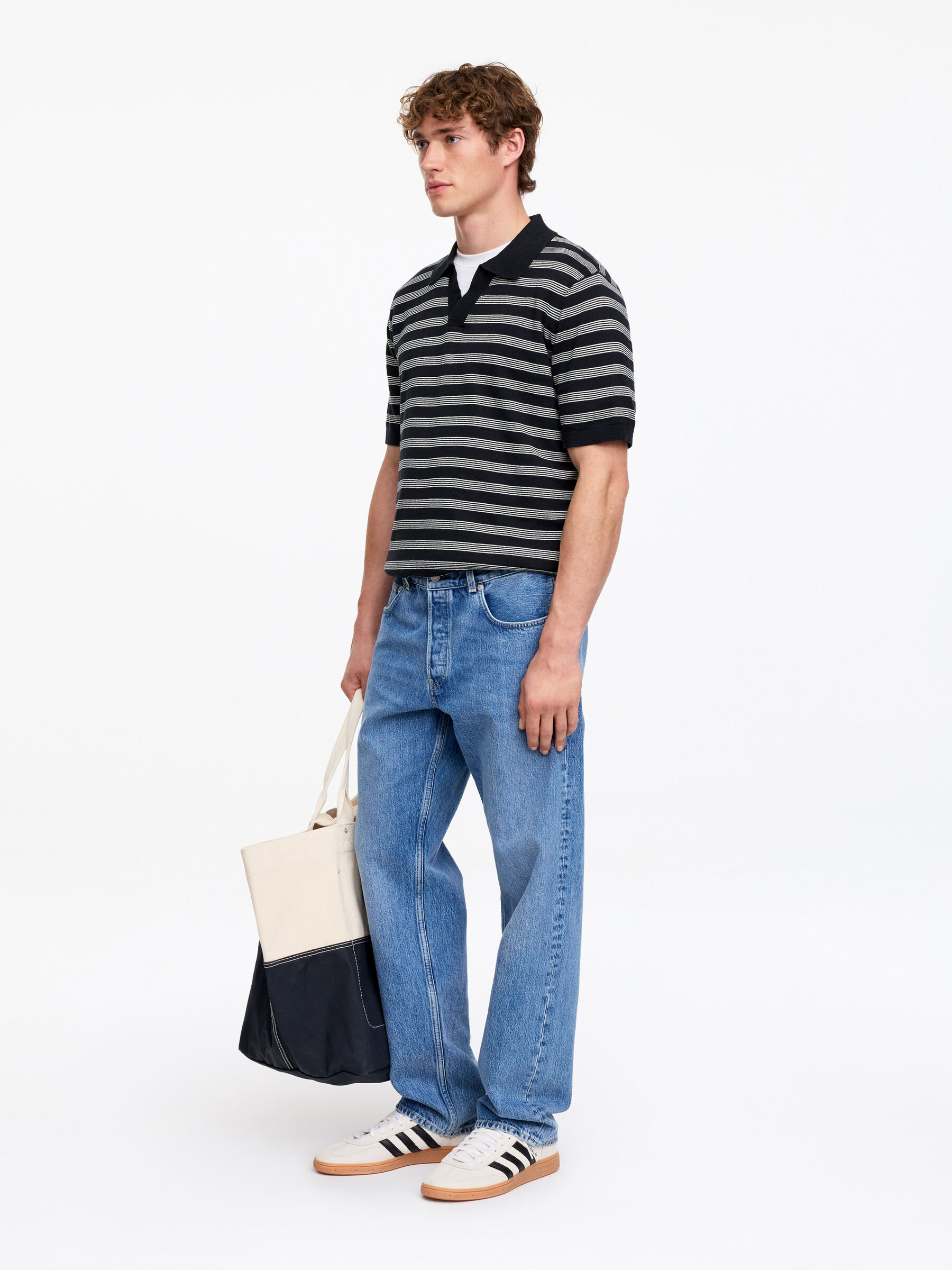 Polo en lin et coton - Bleu foncé - Regular fit - Homme - StillMedia/Lookbook - 7