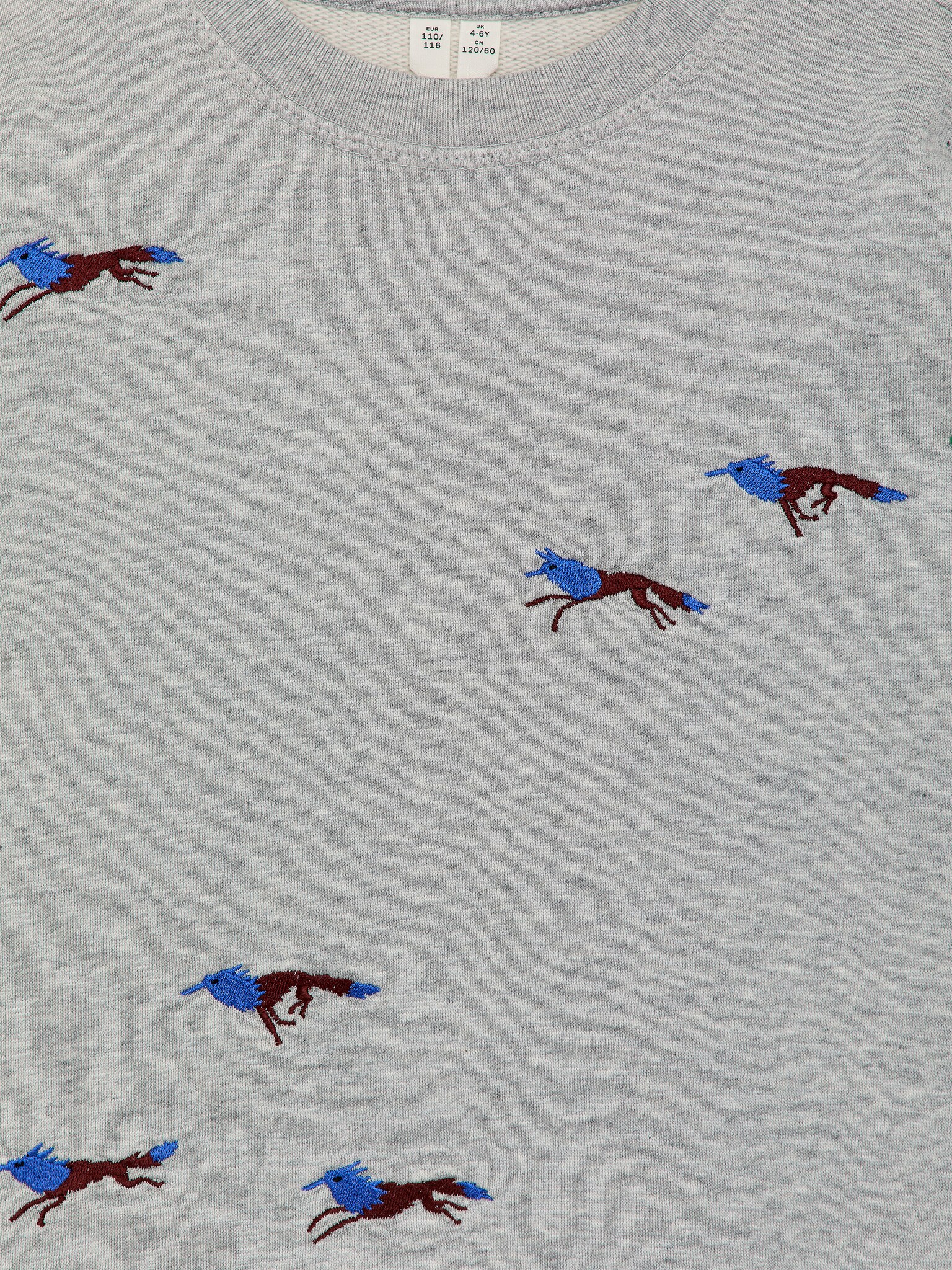 Sweat brodé - Gris/Loups/Gris/Balles de tennis/Bleu foncé/Bleu/Basket - 2