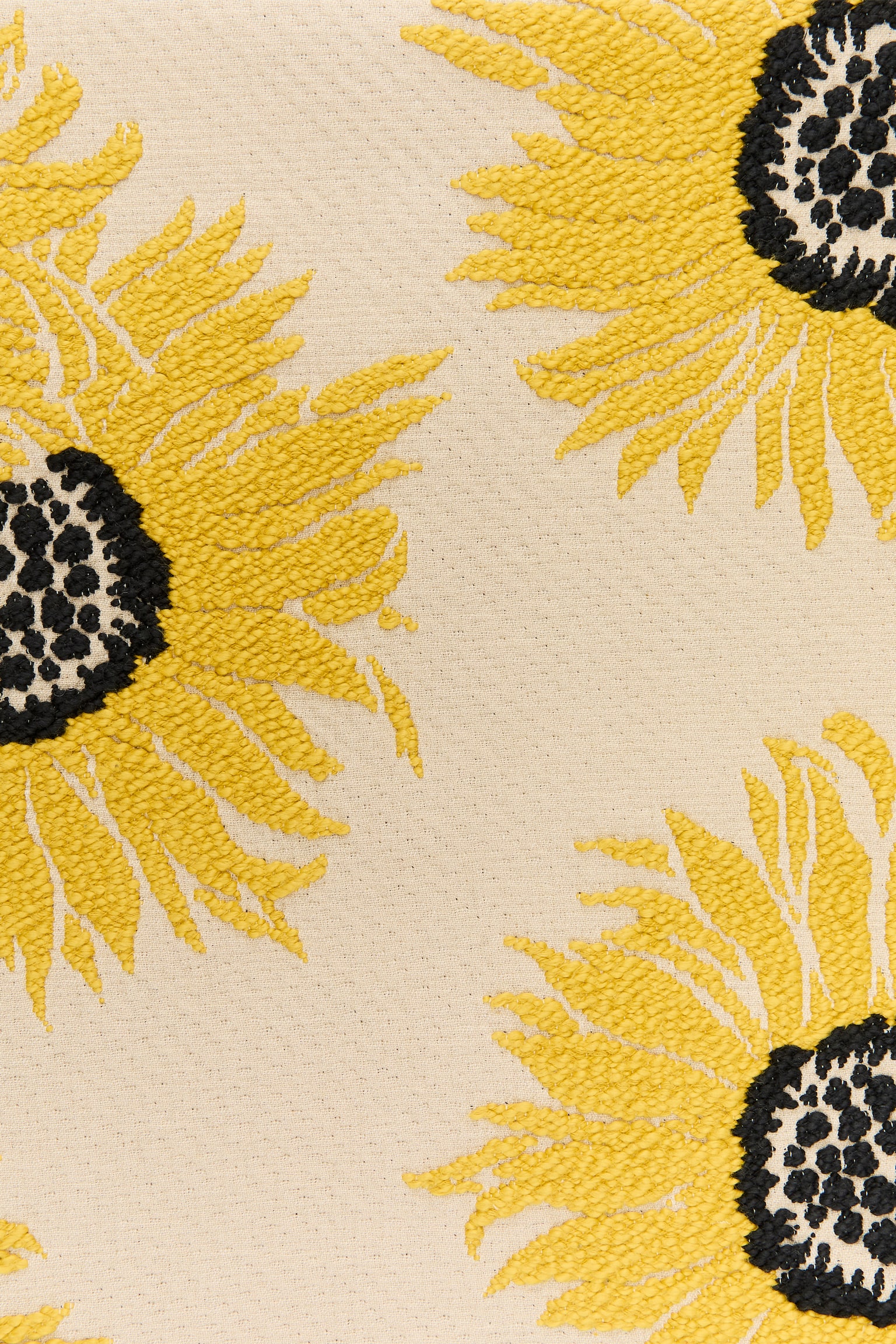 Housse de coussin brodée 50x50 cm - Beige/Jaune - 3