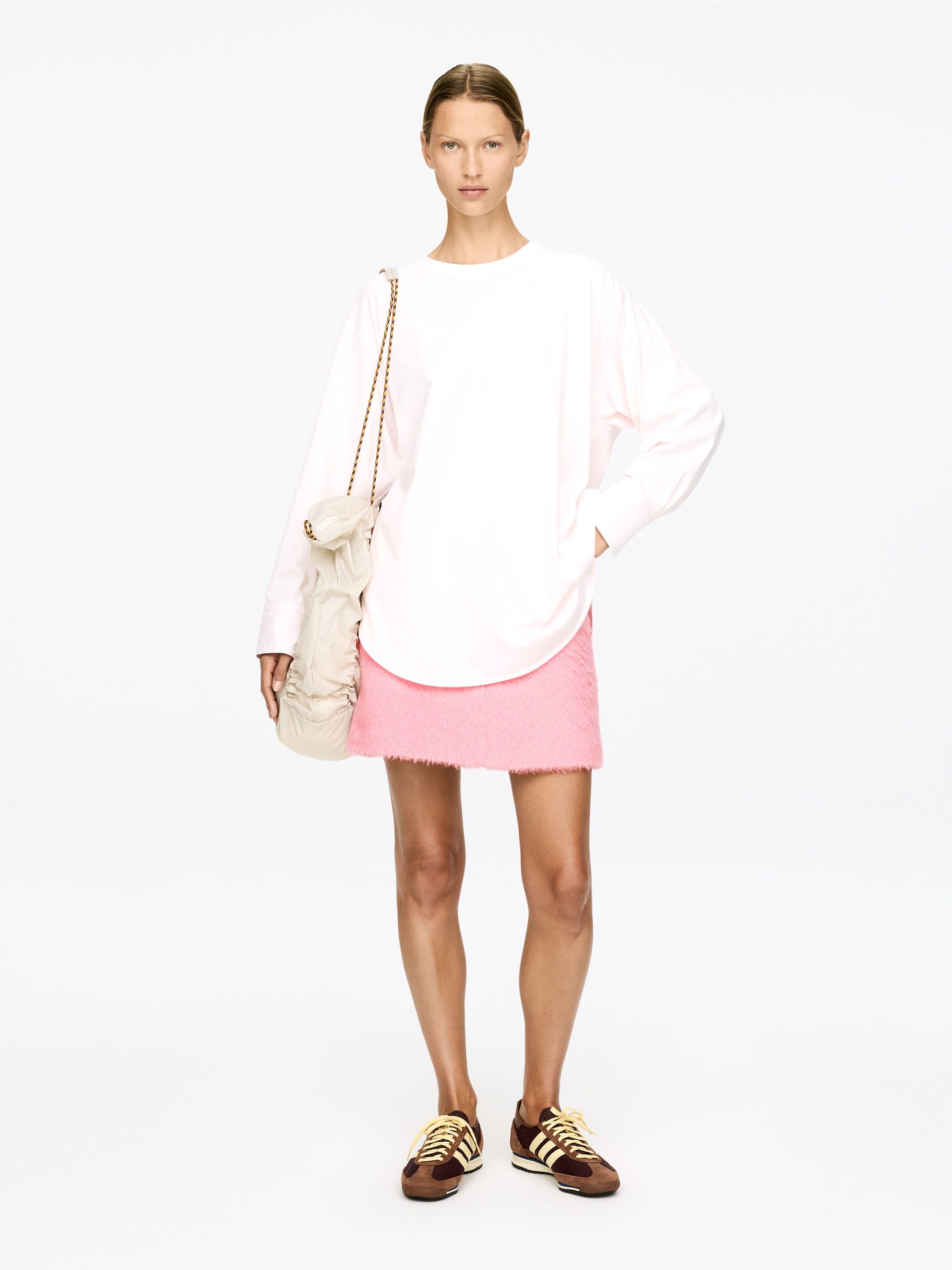 Kjol i ull- och alpackablandning - Ljusrosa - Regular fit - Women - StillMedia/Lookbook - 4