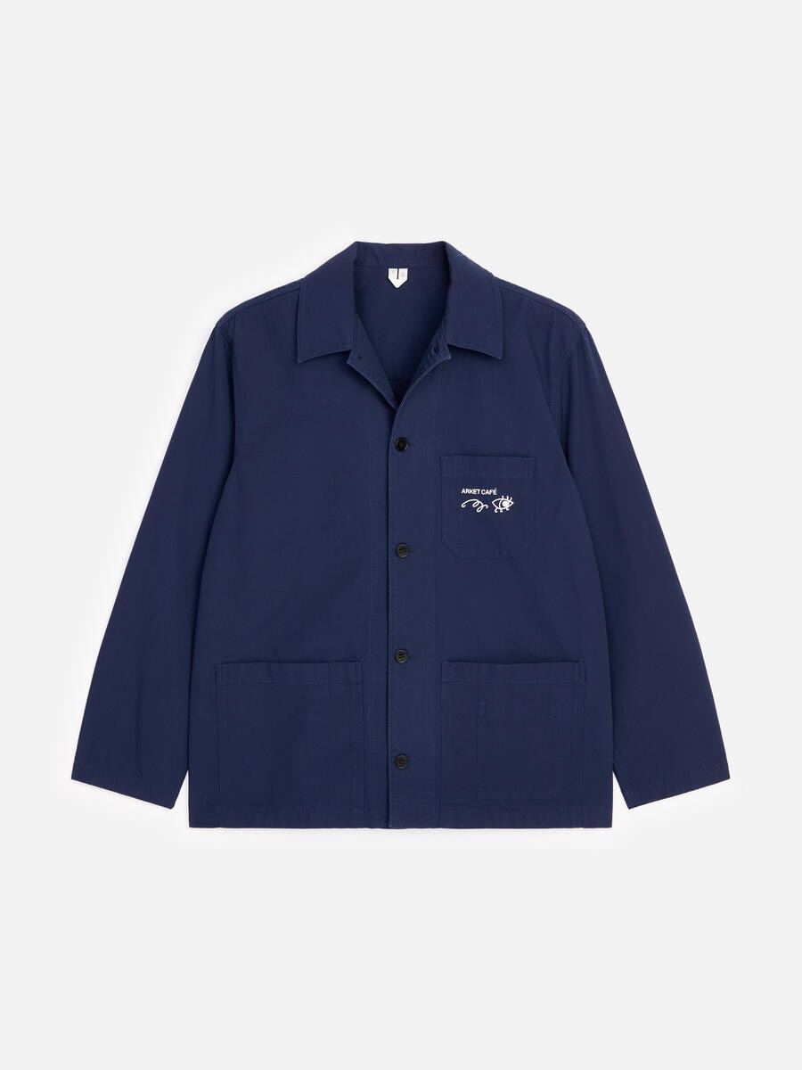 ARKET Women's  Café Cotton Overshirt Blue,  size XS