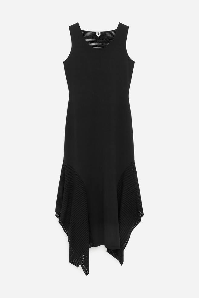 Abito drappeggiato in maglia - Nero/Rosa - 1