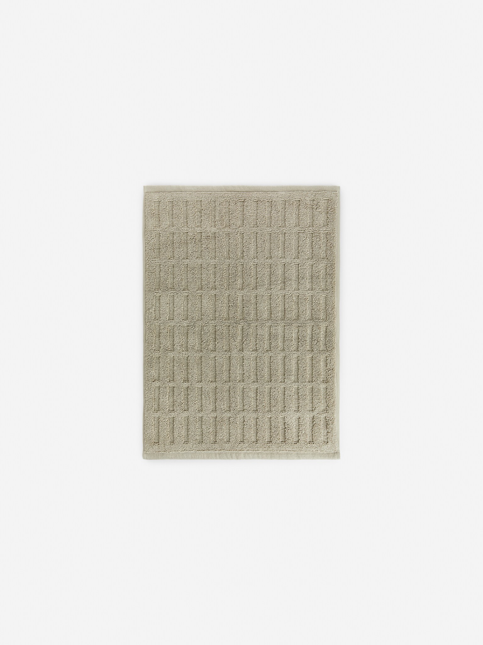 Cotton Bath Mat - Khaki Green/Beige