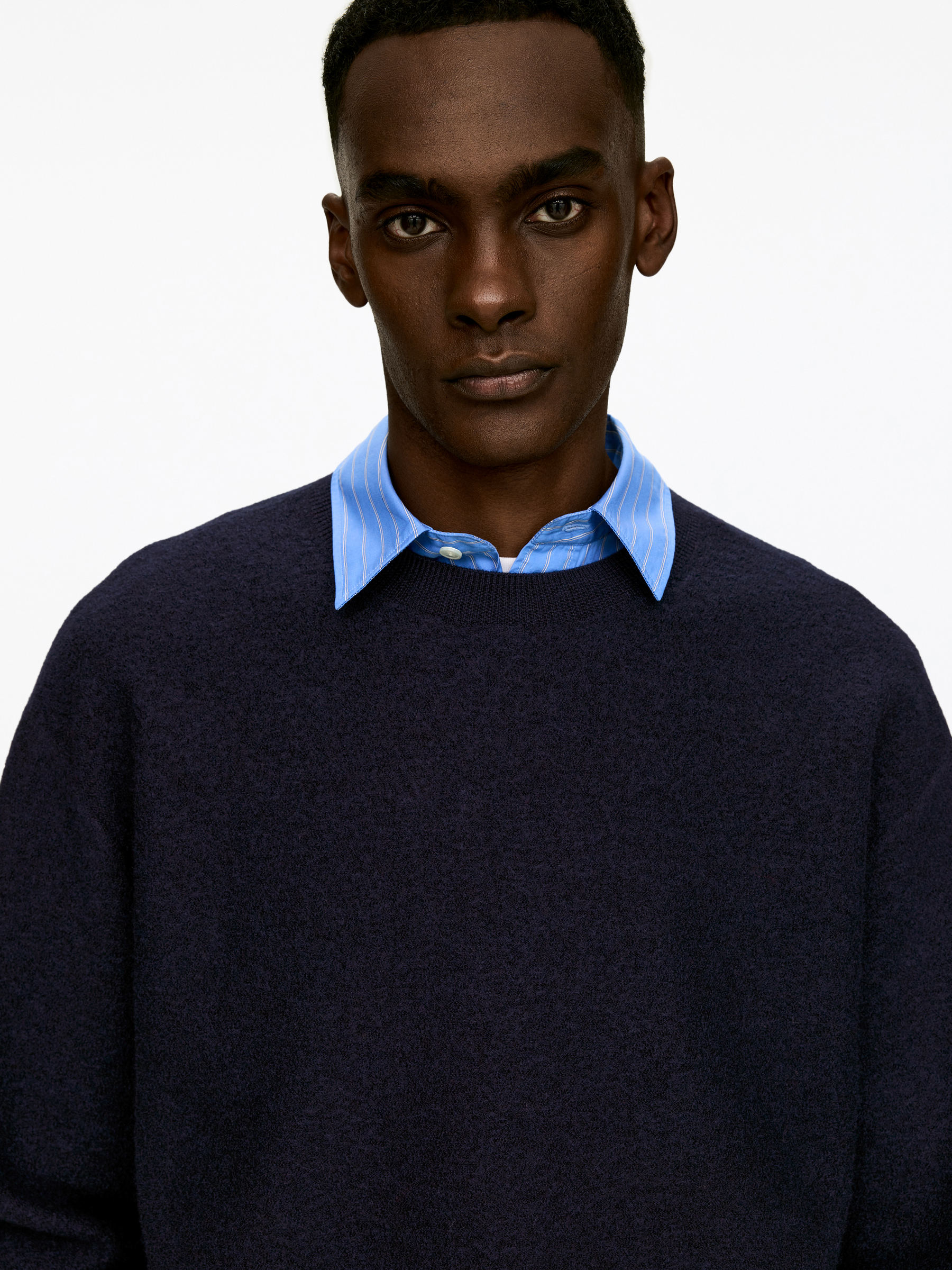 Boiled-Wool Jumper - Dark Blue - Regular fit - Men - StillMedia/Lookbook - 3