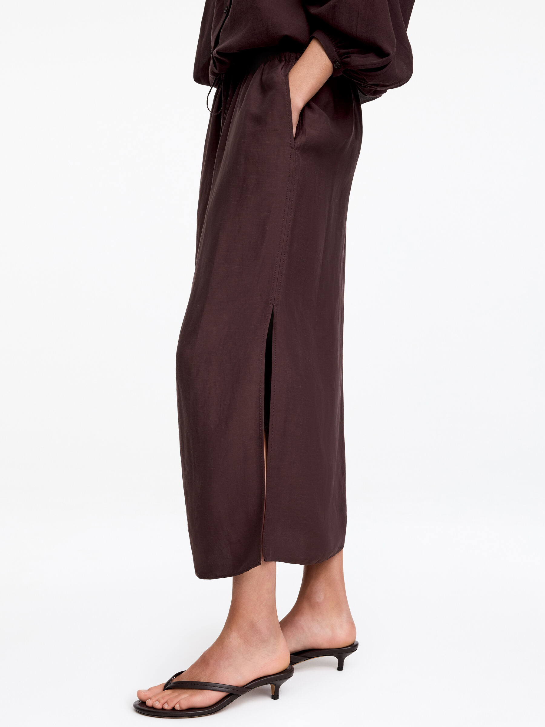 Pull-on-Rock aus Leinenmischung - Braun - Regular Fit - Damen - StillMedia/Lookbook - 2