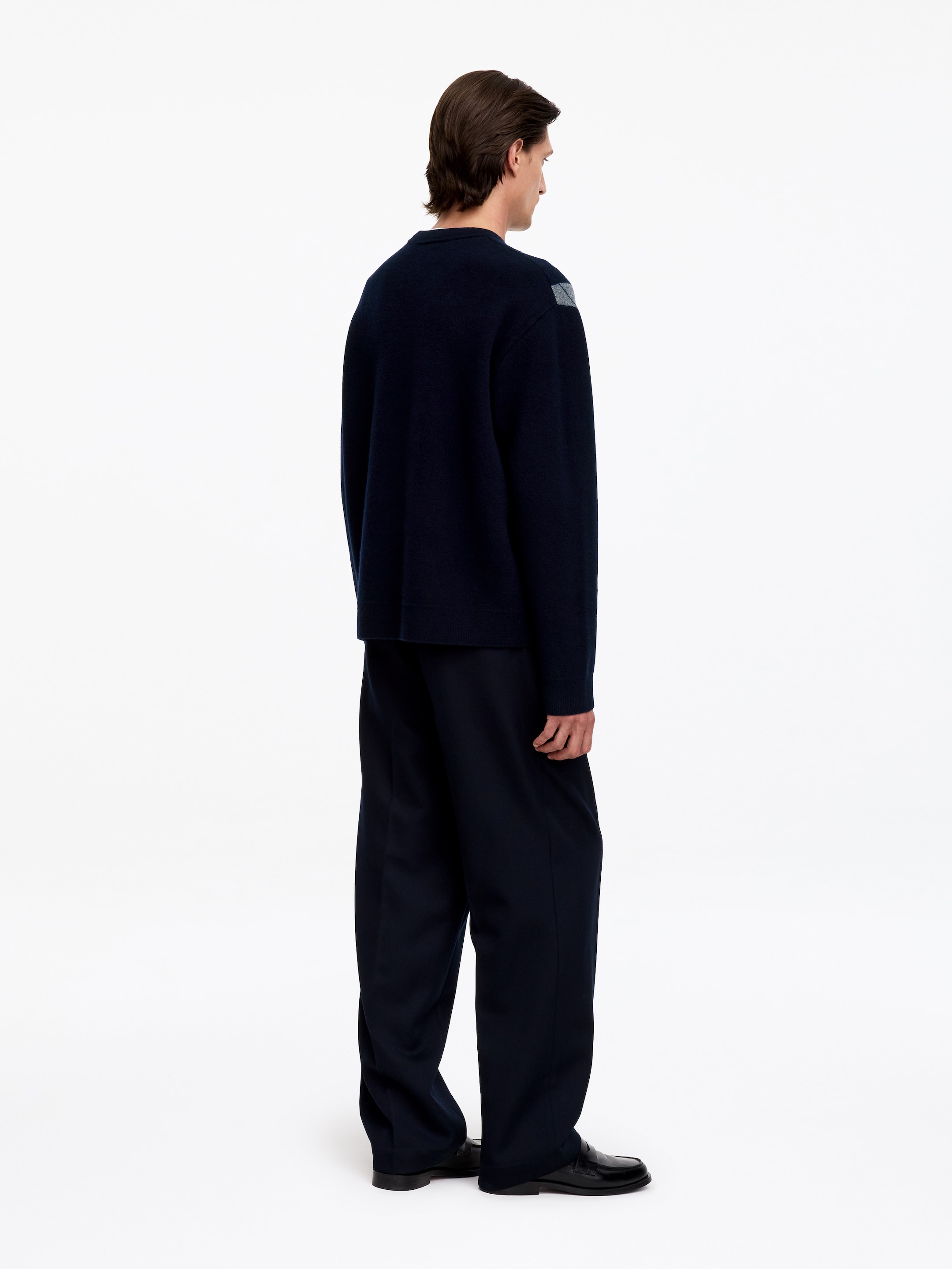 Argylemönstrad tröja - Rutig/mörk marinblå - Relaxed fit - men - StillMedia/Lookbook - 2