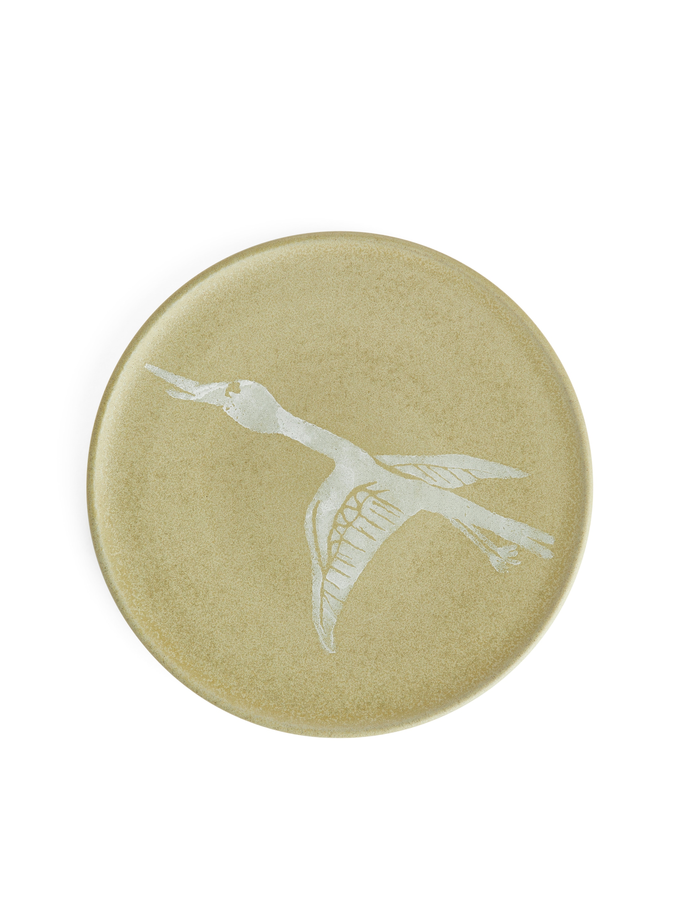Grösseres Bild ansehen: Handbemalter Teller, 22 cm - Blassgrün/Weißer Vogel - HOME | H&M CH 2