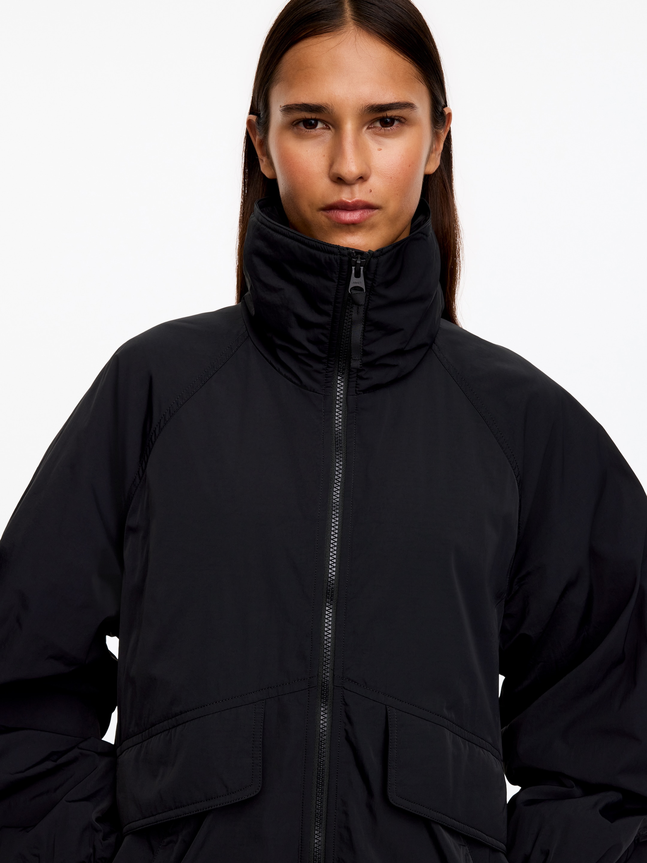 Padded Nylon Wind Jacket - Black - Relaxed fit - women - StillMedia/Lookbook - 5