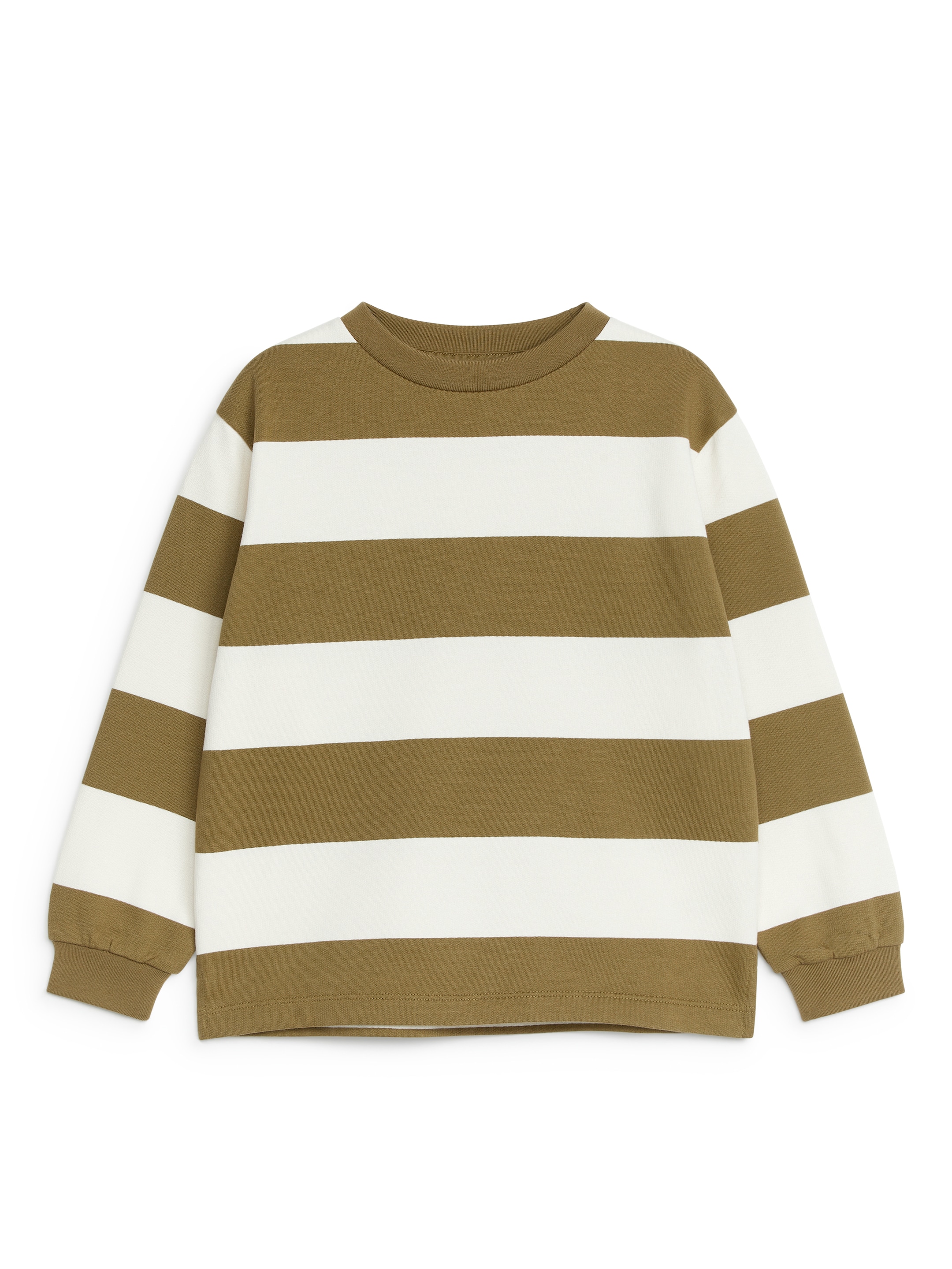 Cotton Sweatshirt - Khaki Green/Off White - Regular fit - Children - StillMedia/DescriptiveStillLife - 1