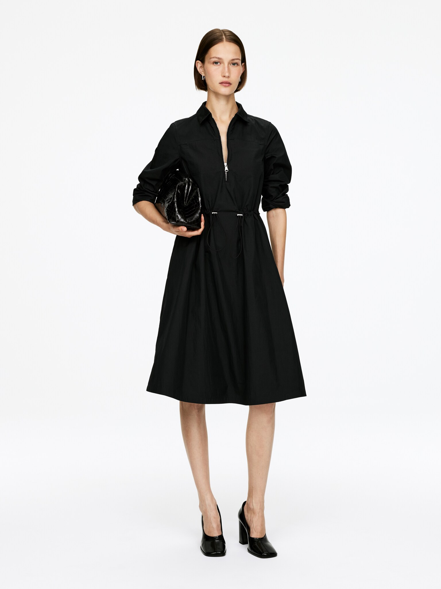 Drawstring Dress - Black
