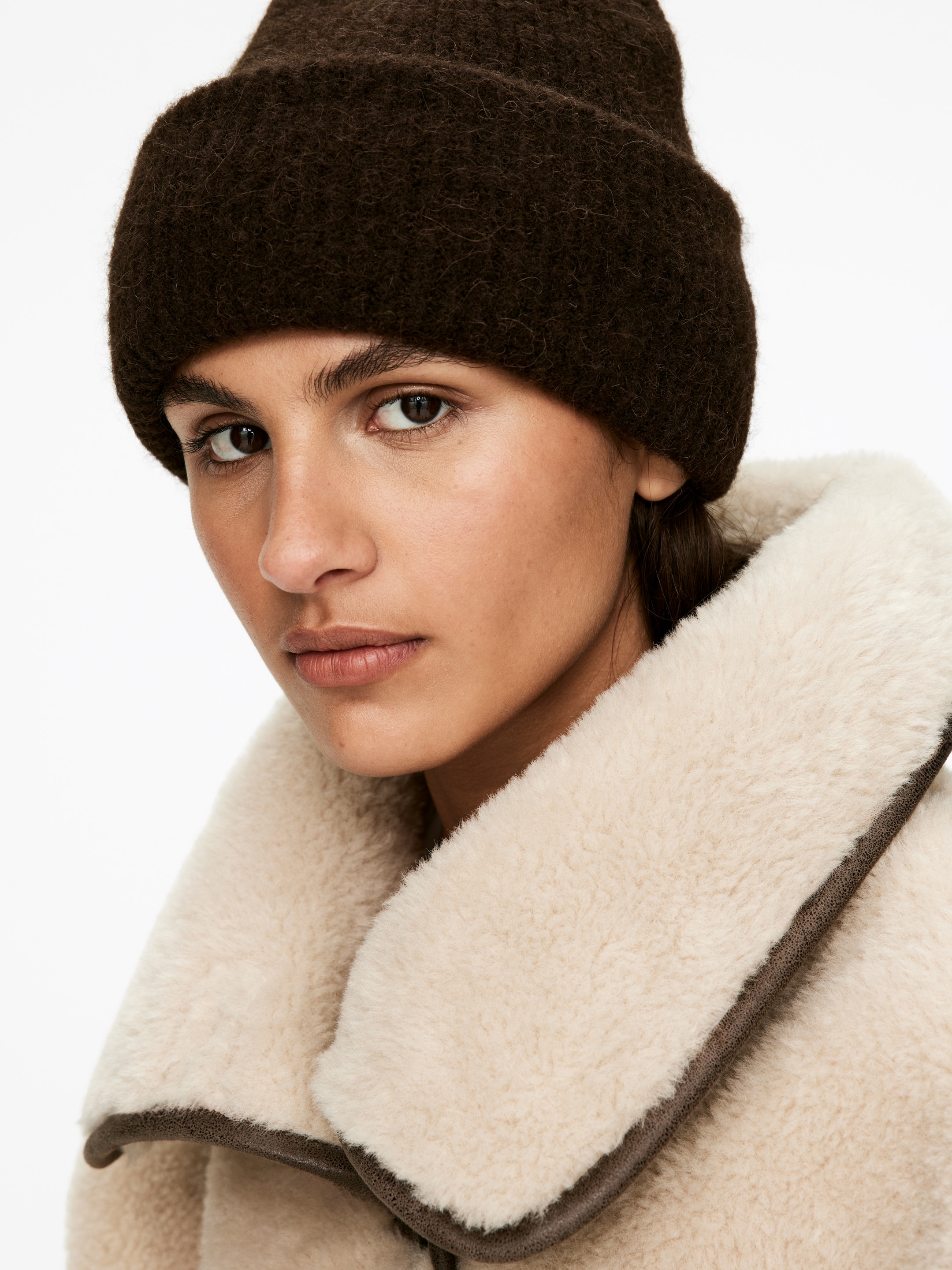 Ingrandisci l'immagine: Alpaca-Merino Blend Beanie - Dark Brown - DONNA | H&M CH 1