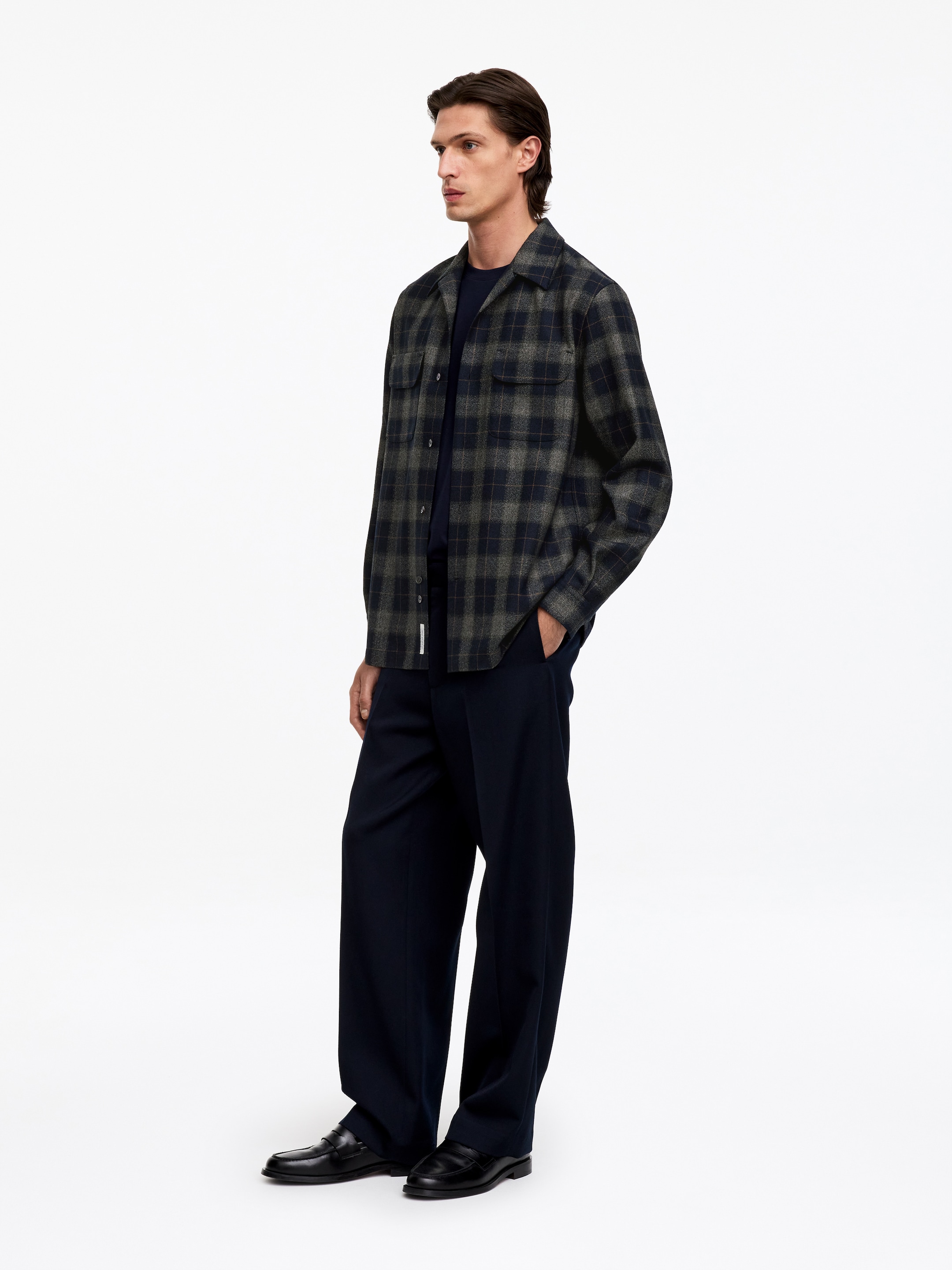 Wollhemd mit Karomuster - Karos/dunkles Marineblau - Relaxed Fit - men - StillMedia/Lookbook - 2