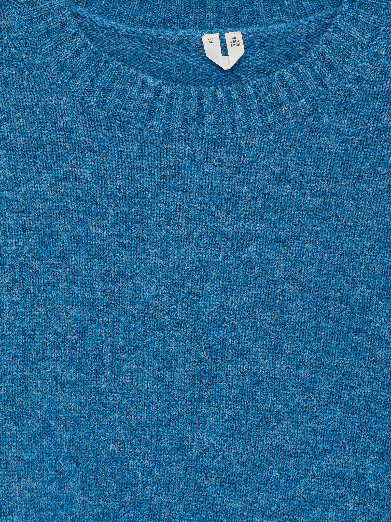 Crew-Neck Wool Jumper - Albastru Melange/Roșu/Off-White - 5