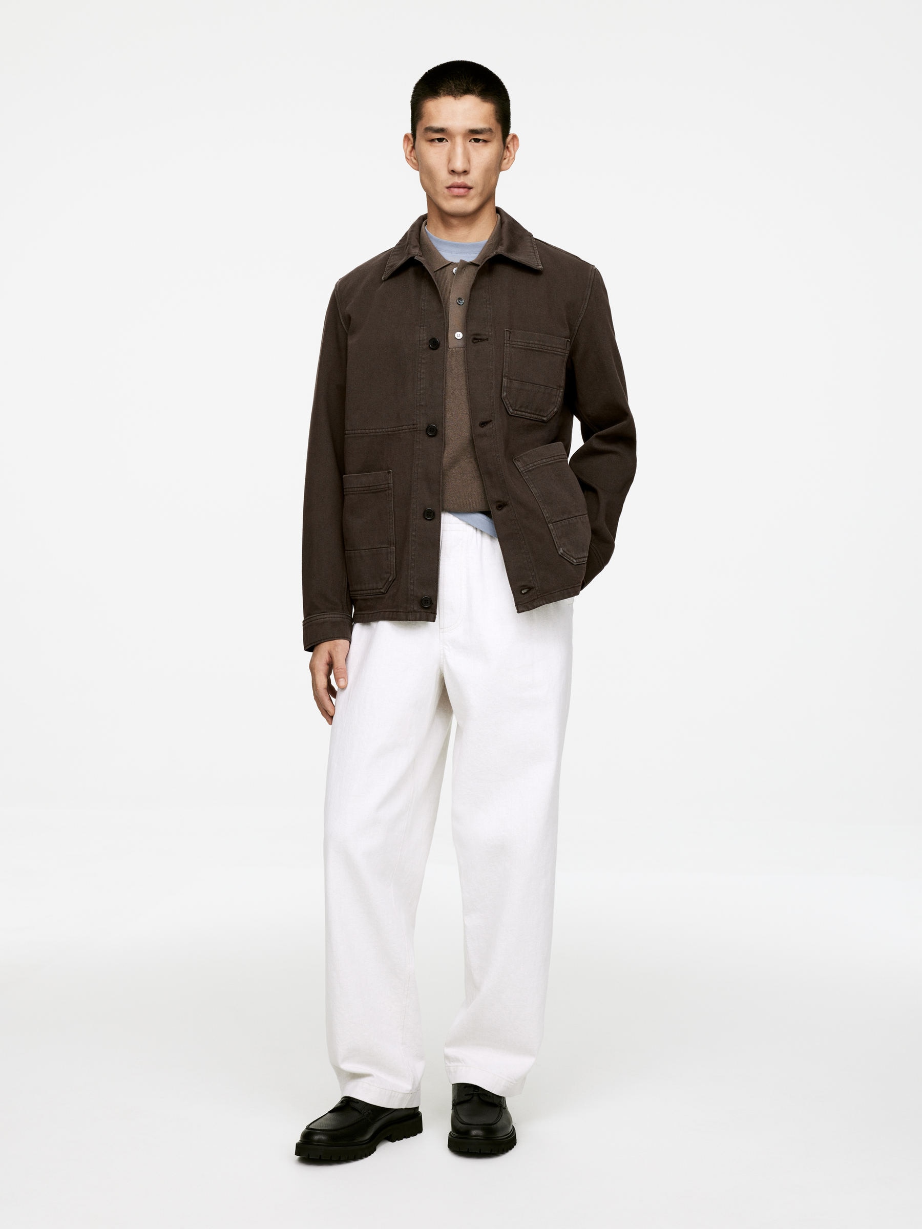 Overdyed Twill Overshirt - Brown - Regular fit - Men - StillMedia/Lookbook - 6