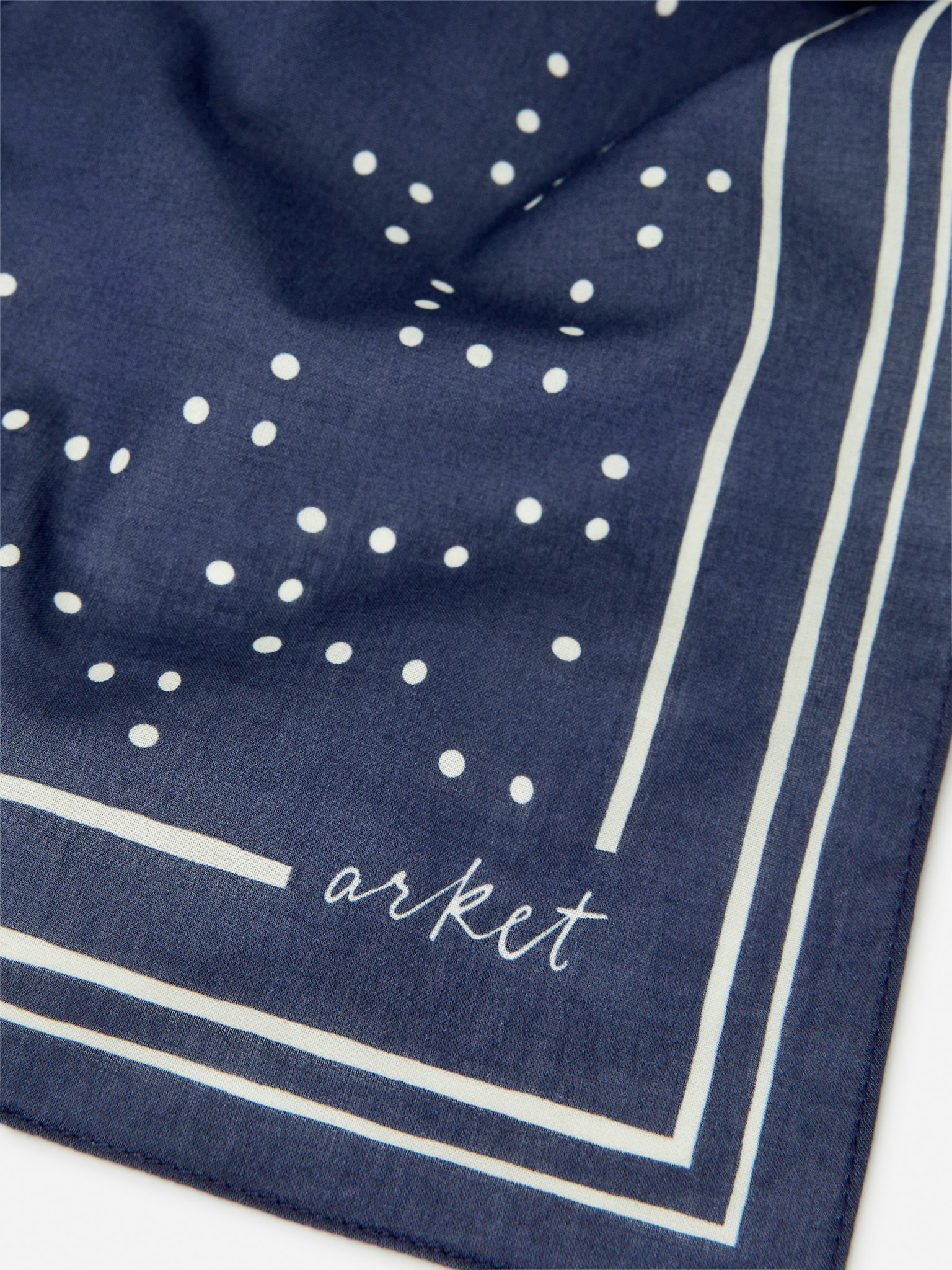 Cotton Bandana - Dark Blue/Off White - 4