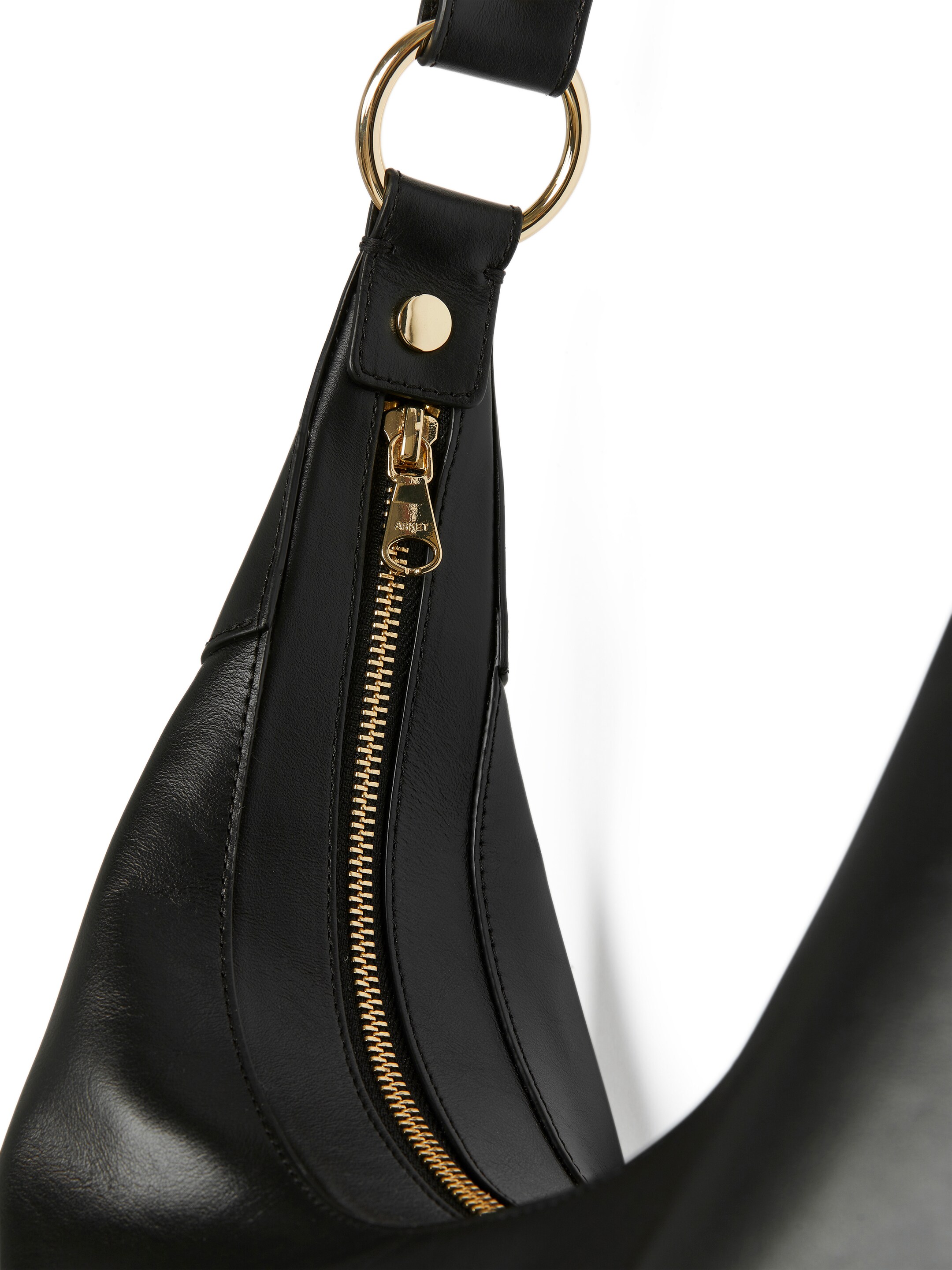 Curved Leather Bag - Black - Women - StillMedia/DescriptiveDetail - 2