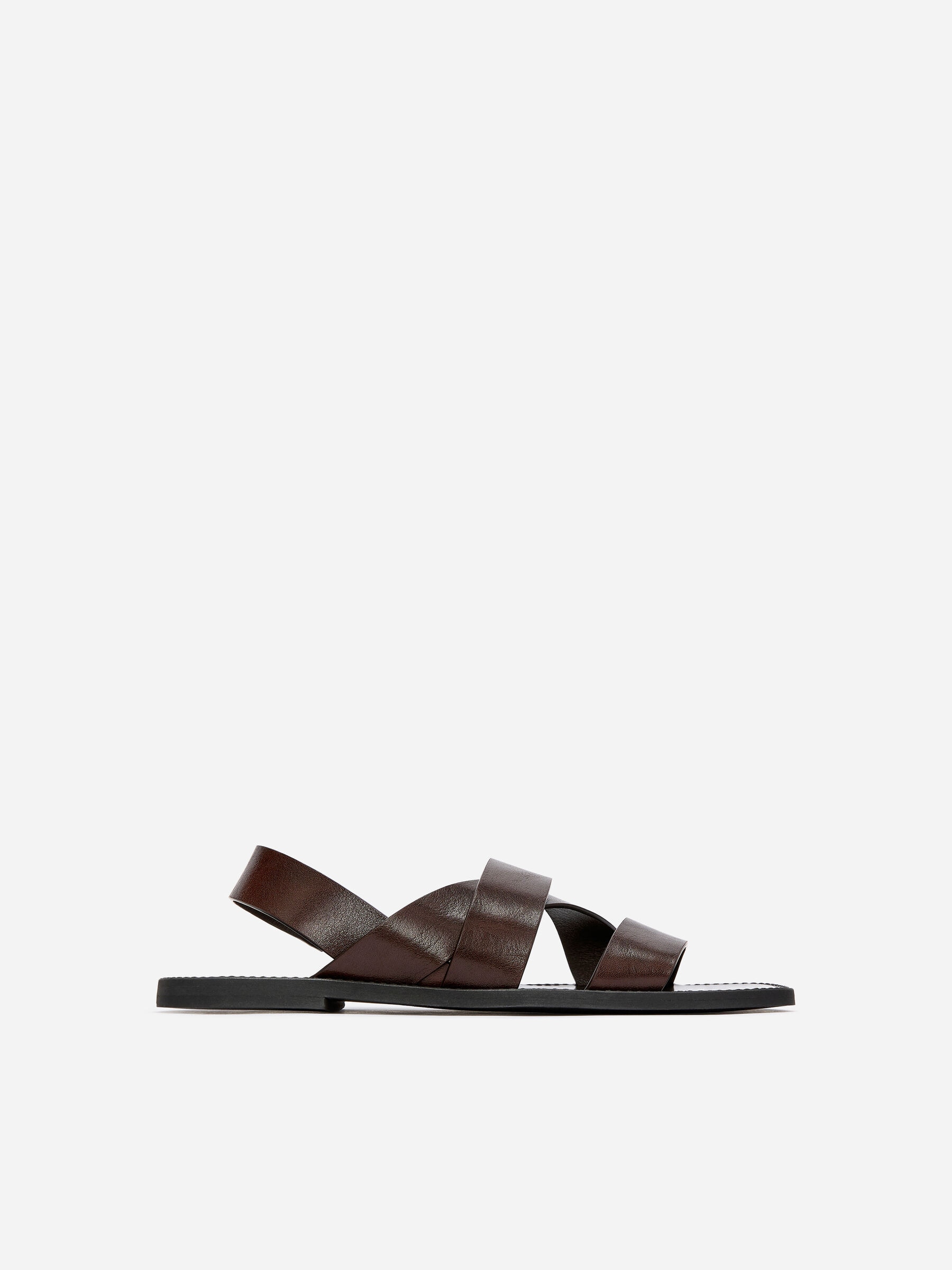 Sandalias de tiras de piel-#3F3838-19042