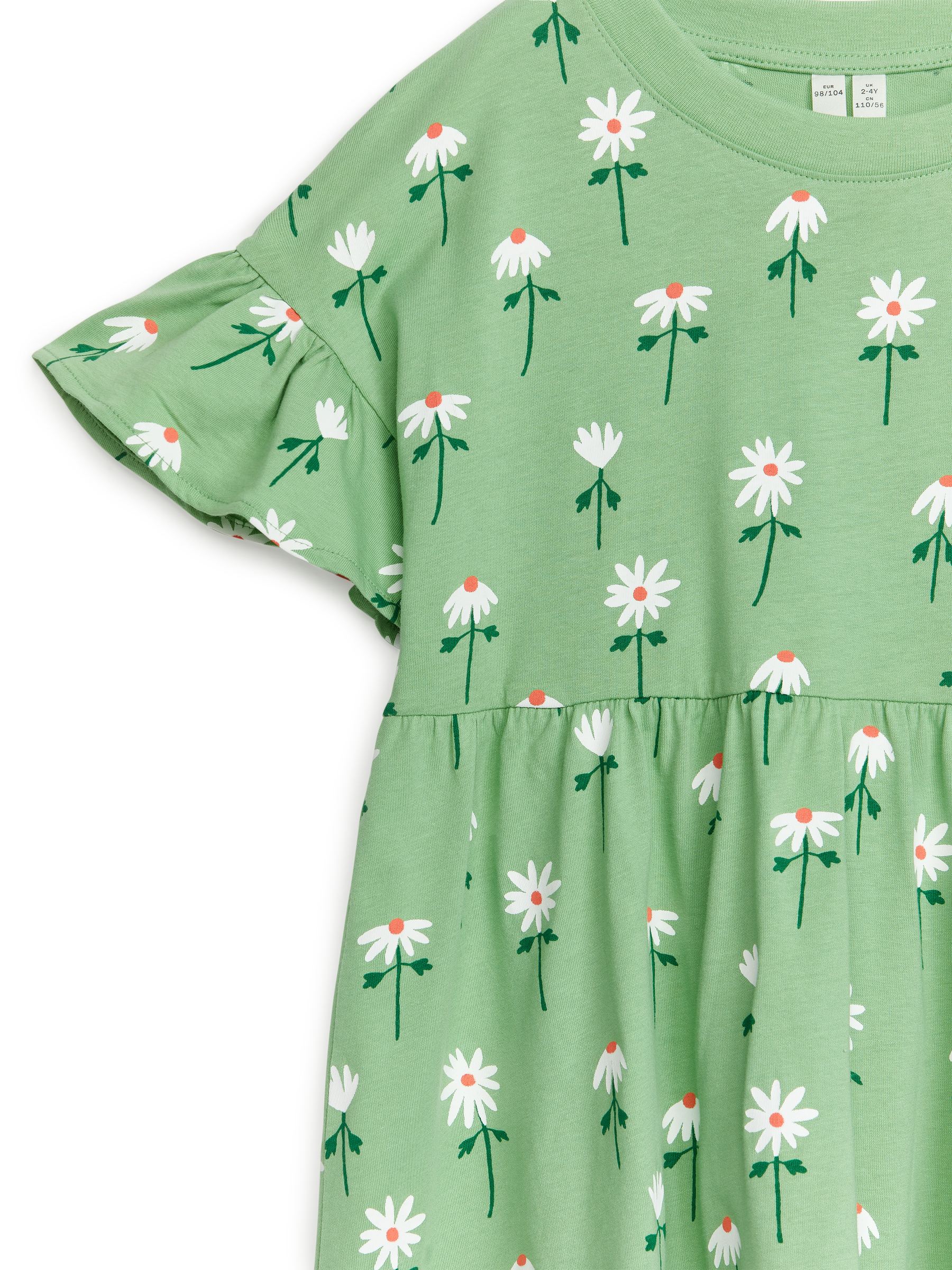 Vestido de punto de manga corta - Verde/flores - Corte estándar - Children - StillMedia/DescriptiveDetail - 1