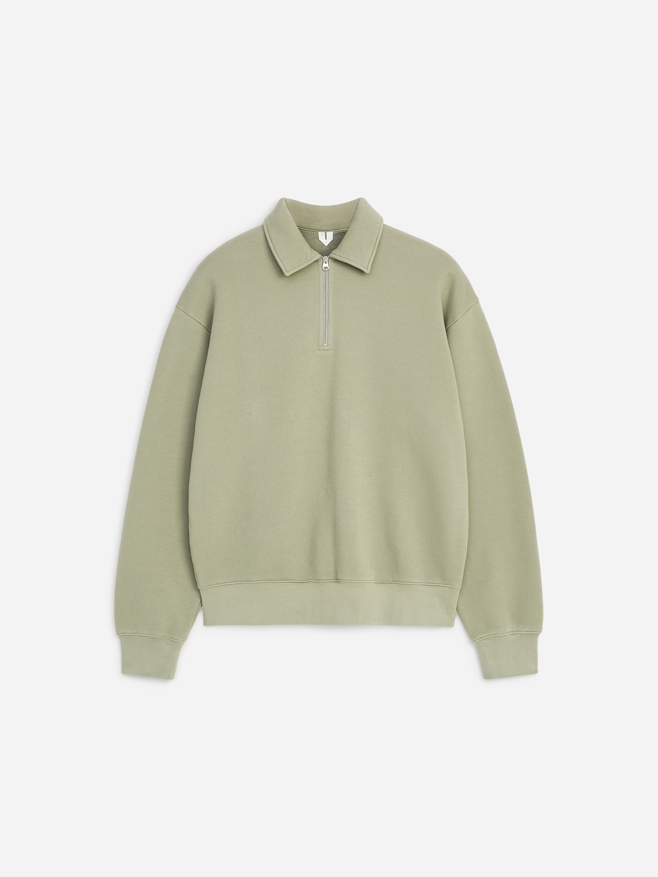 Sudadera de algodón con media cremallera-Green-20775