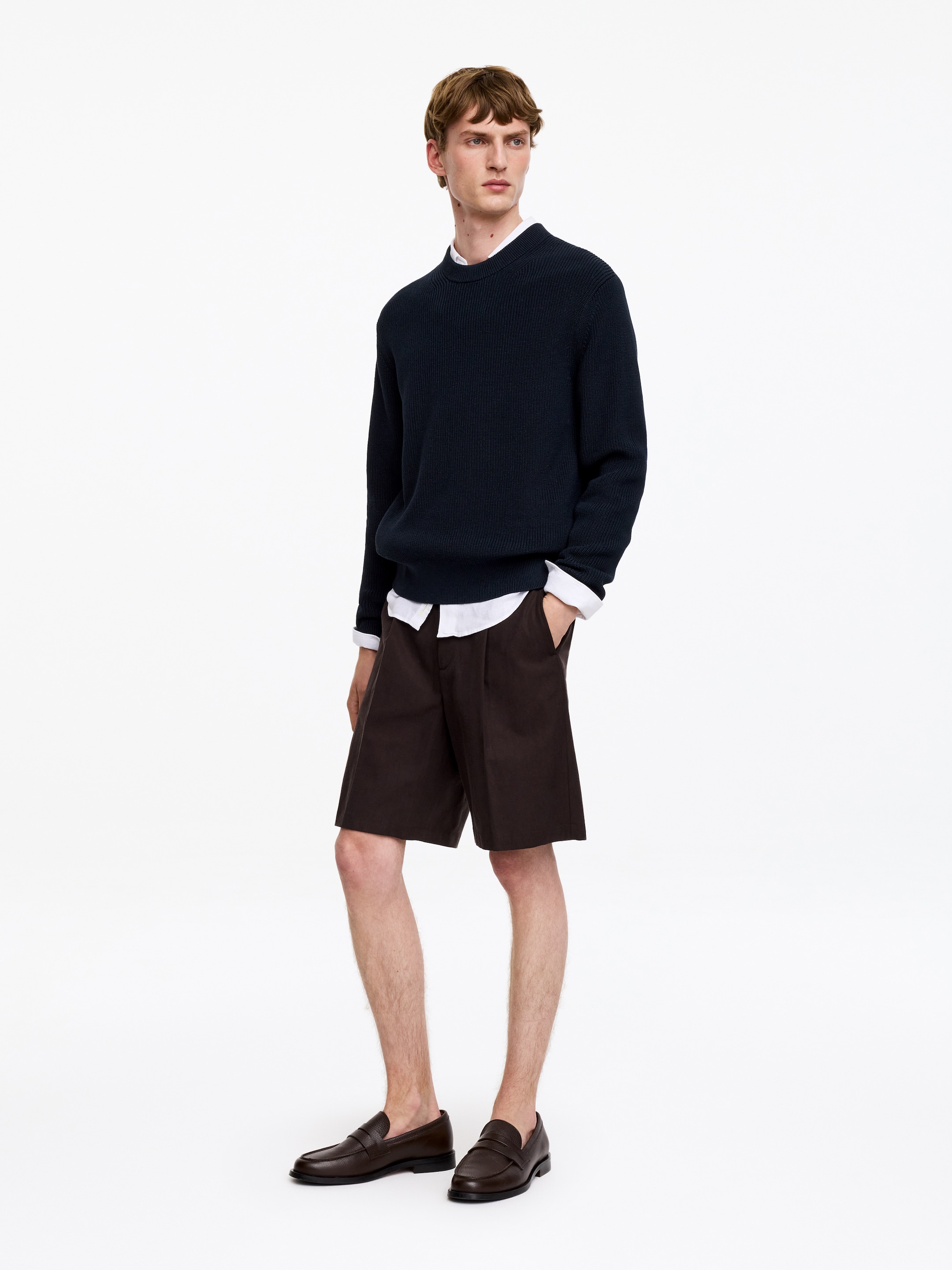 Maglione girocollo in cotone - Blu scuro - Regular fit - Men - StillMedia/Lookbook - 3