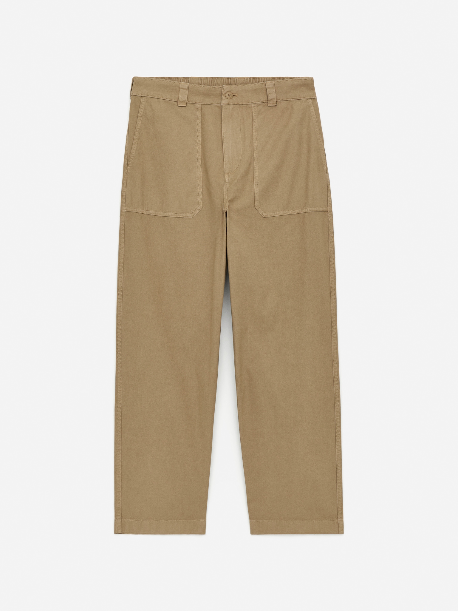 Utility-Hose aus Baumwolle - Beige/Dunkelblau