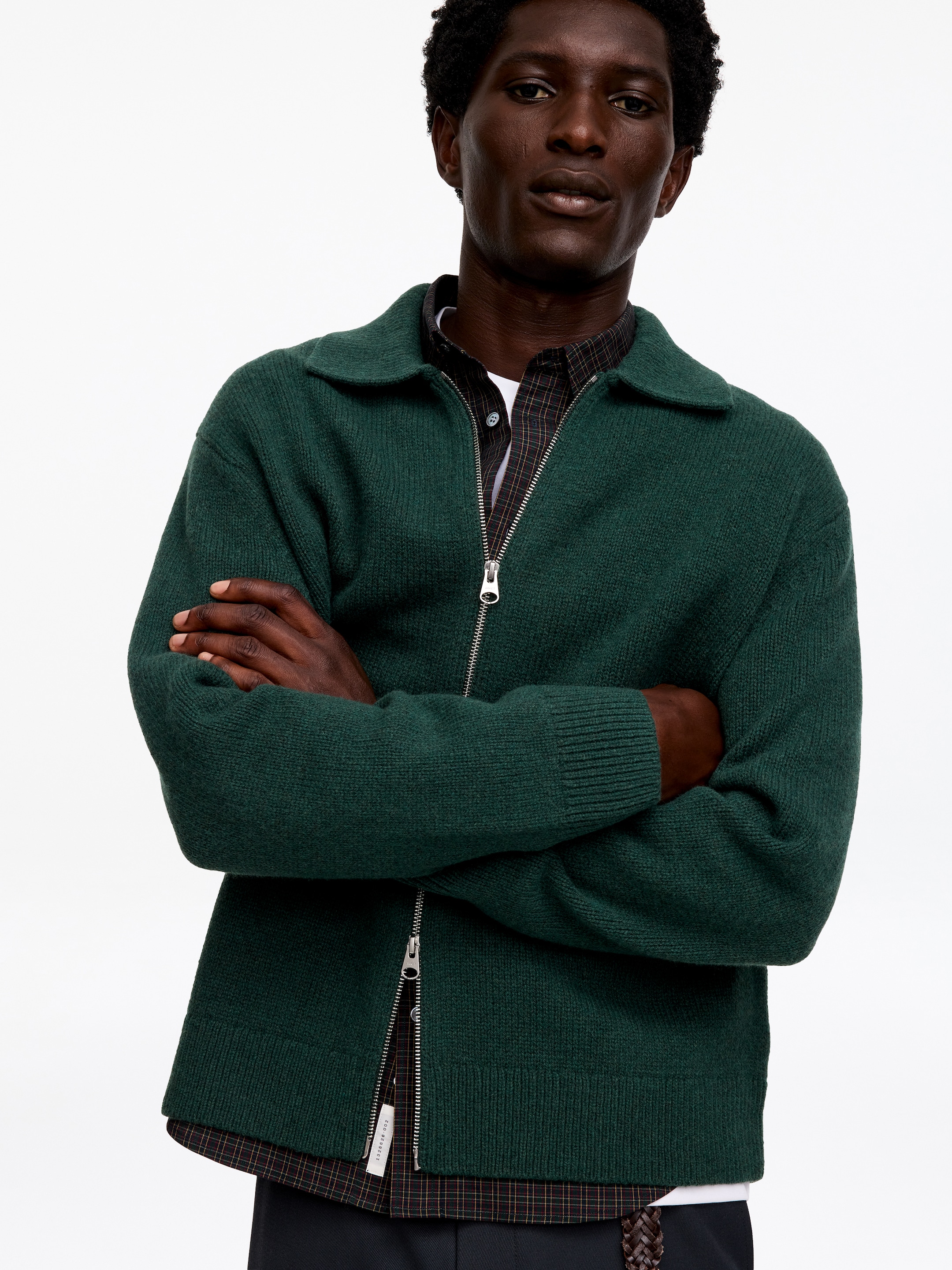Zip Wool Cardigan - Forest Green - Regular fit - men - StillMedia/Lookbook - 3