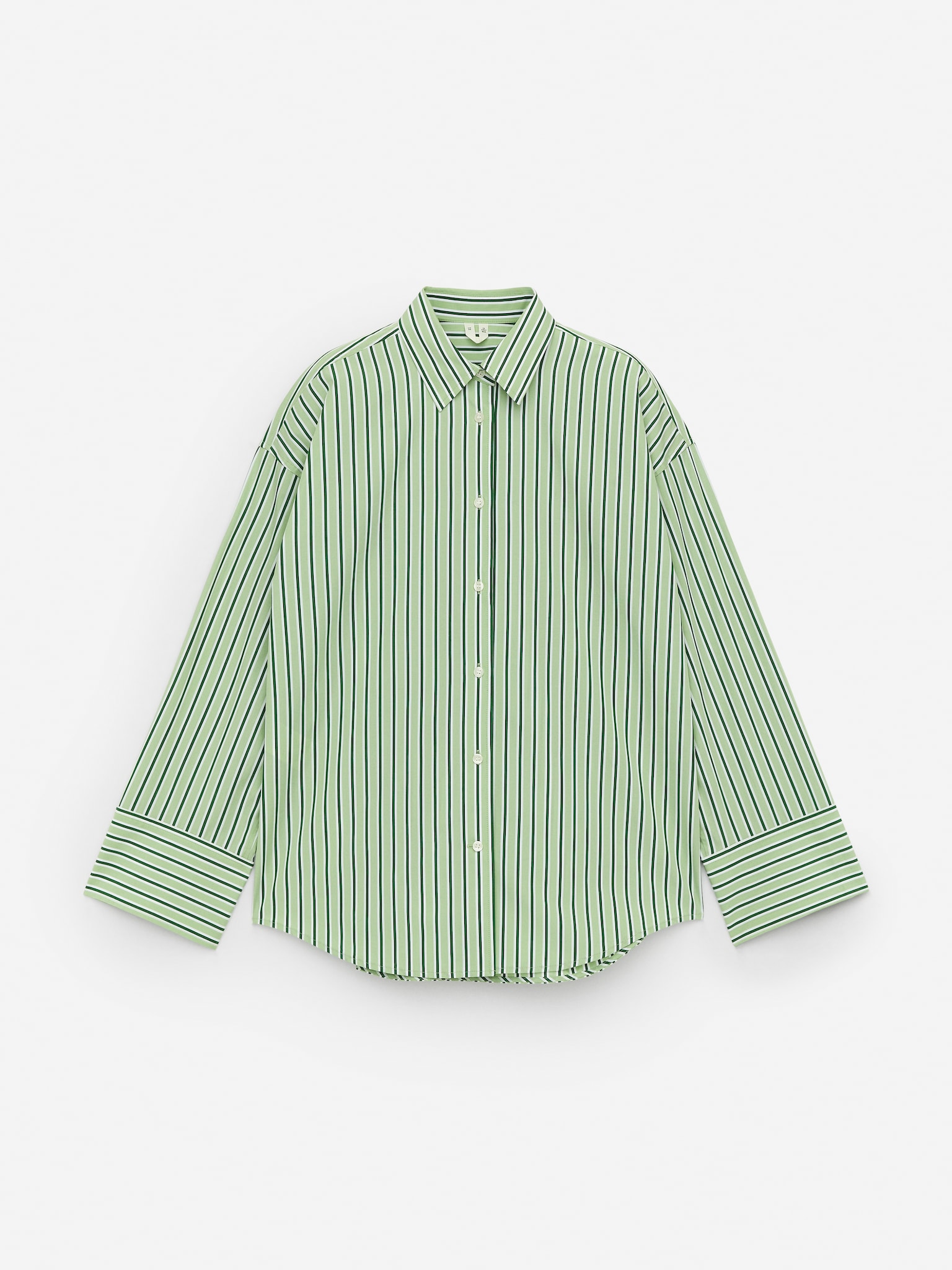 Camicia in cotone con ampie maniche - Bianco/Verde/Azzurro
