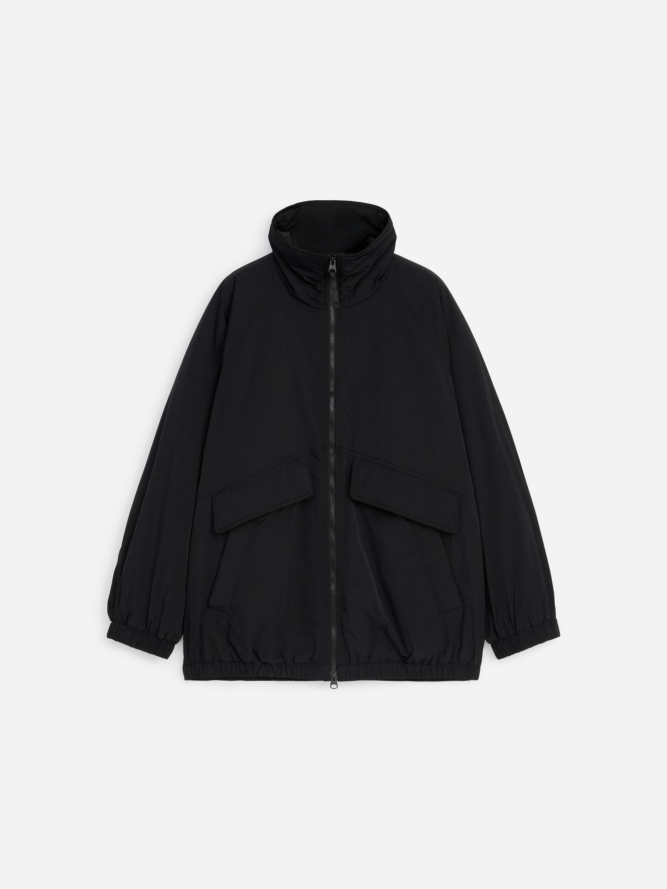 Padded Nylon Wind Jacket - Black - Relaxed fit - women - StillMedia/DescriptiveStillLife - 1