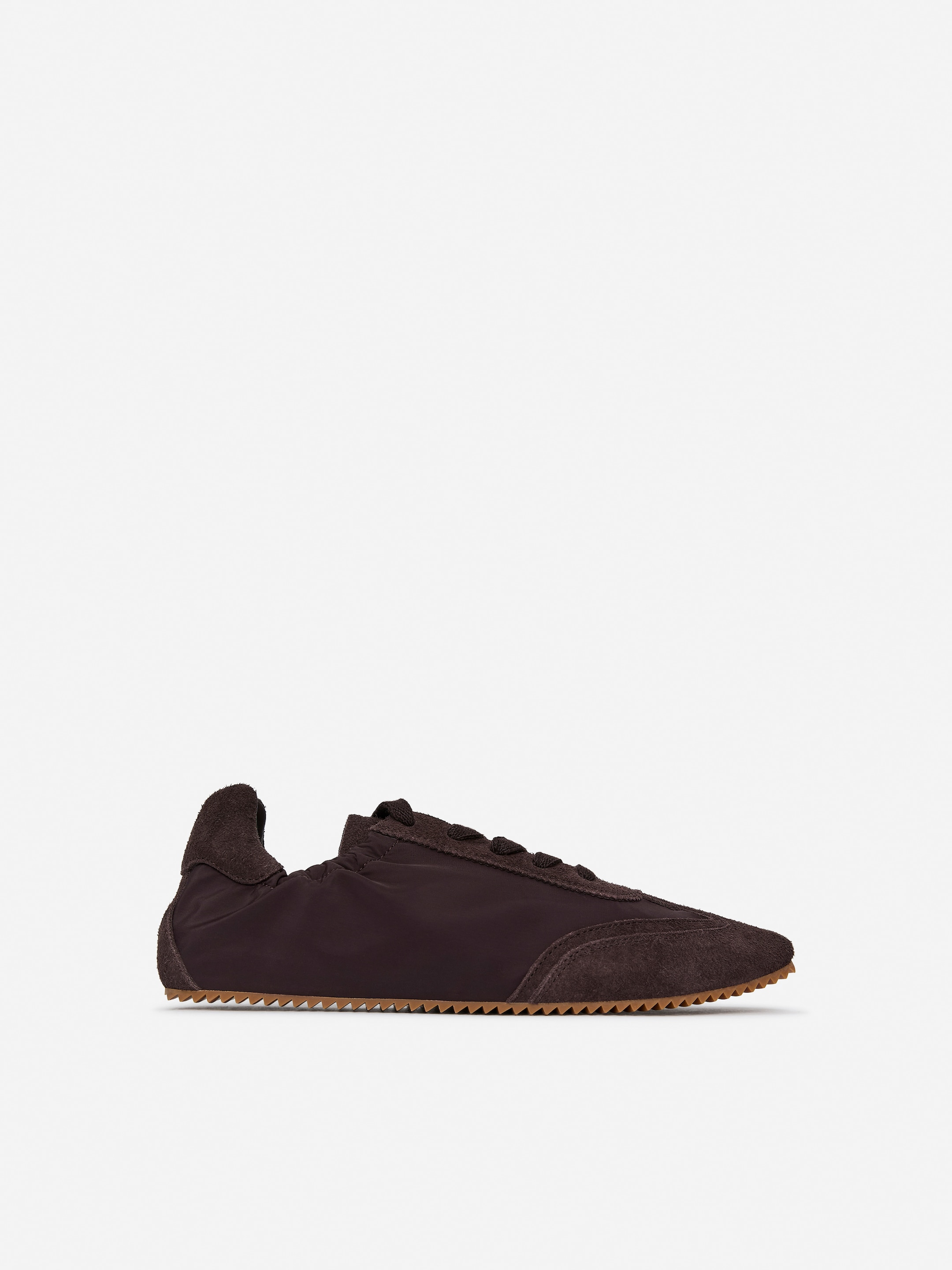 Suede Nylon Trainers-#3C2A2B-17712