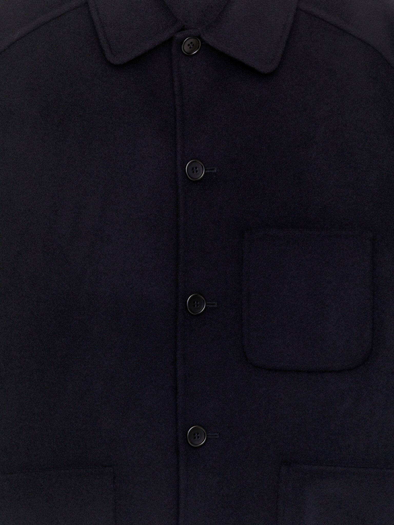 Veste en laine mélangée double face - Bleu foncé - 7