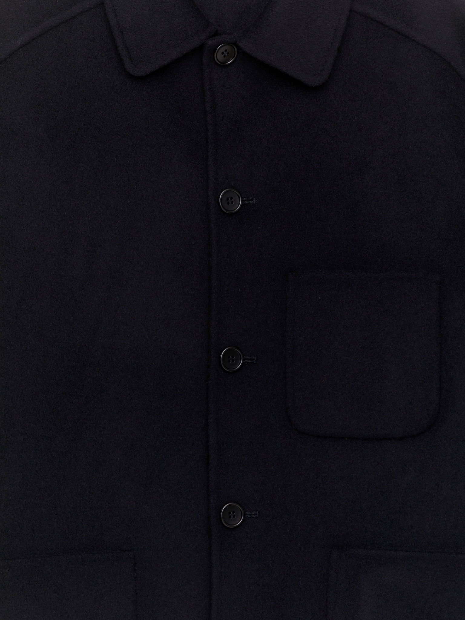 Veste en laine mélangée double face - Bleu foncé - 7