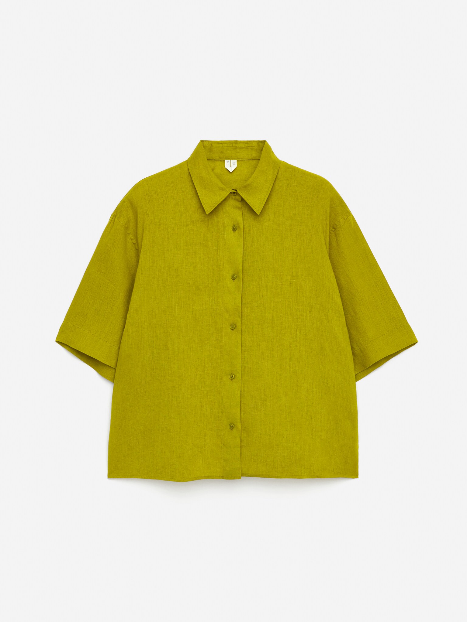 Camisa de lino holgada - Verde/Beige/Negro/Blanco/Azul